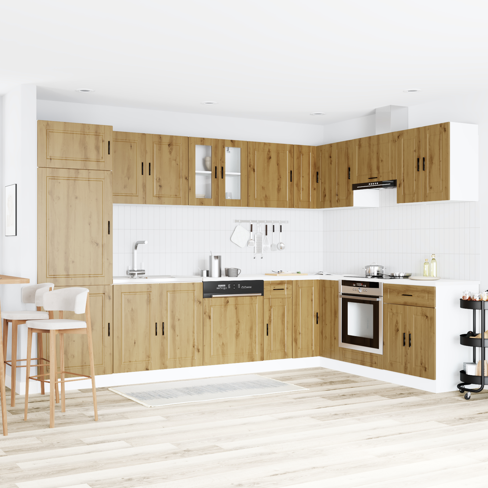 vidaXL Dulap bază Porto cu chiuvetă stejar artizanal 80x46x84,5cm lemn