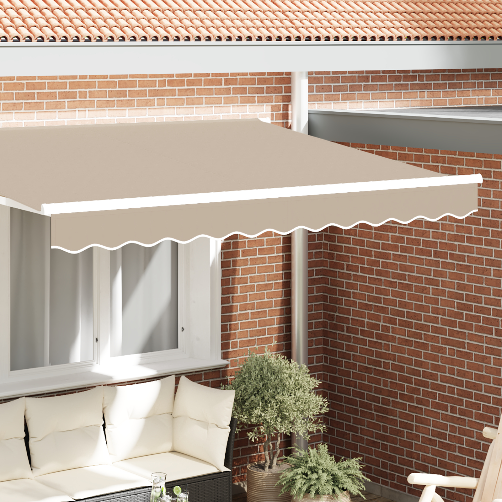 vidaXL Markisenverkleidung für 3 m Rahmen Beige 2.8x0.2 m