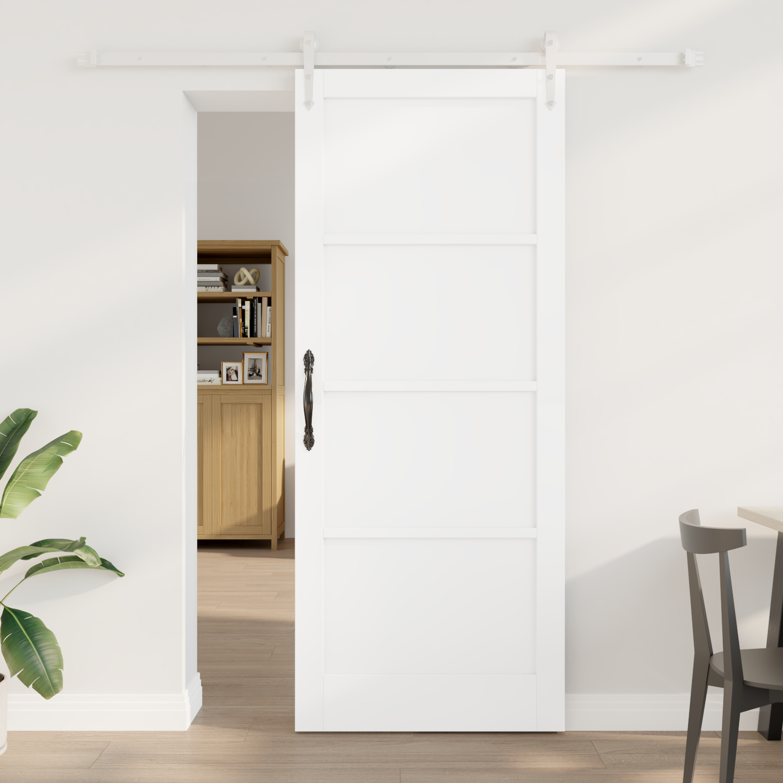 klizna vrata s setom hardvera Bijela 86x211 cm Čvrsta borovina, vidaXL unutarnja vrata 'ORKDAL'bijela 86x211x4 cm Čvrsta borovina