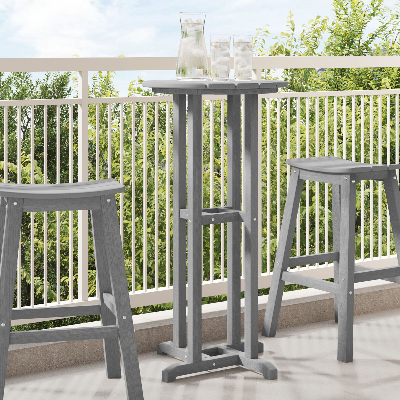 Stol za bar svjetlosive boje 55x55x107 cm HDPE