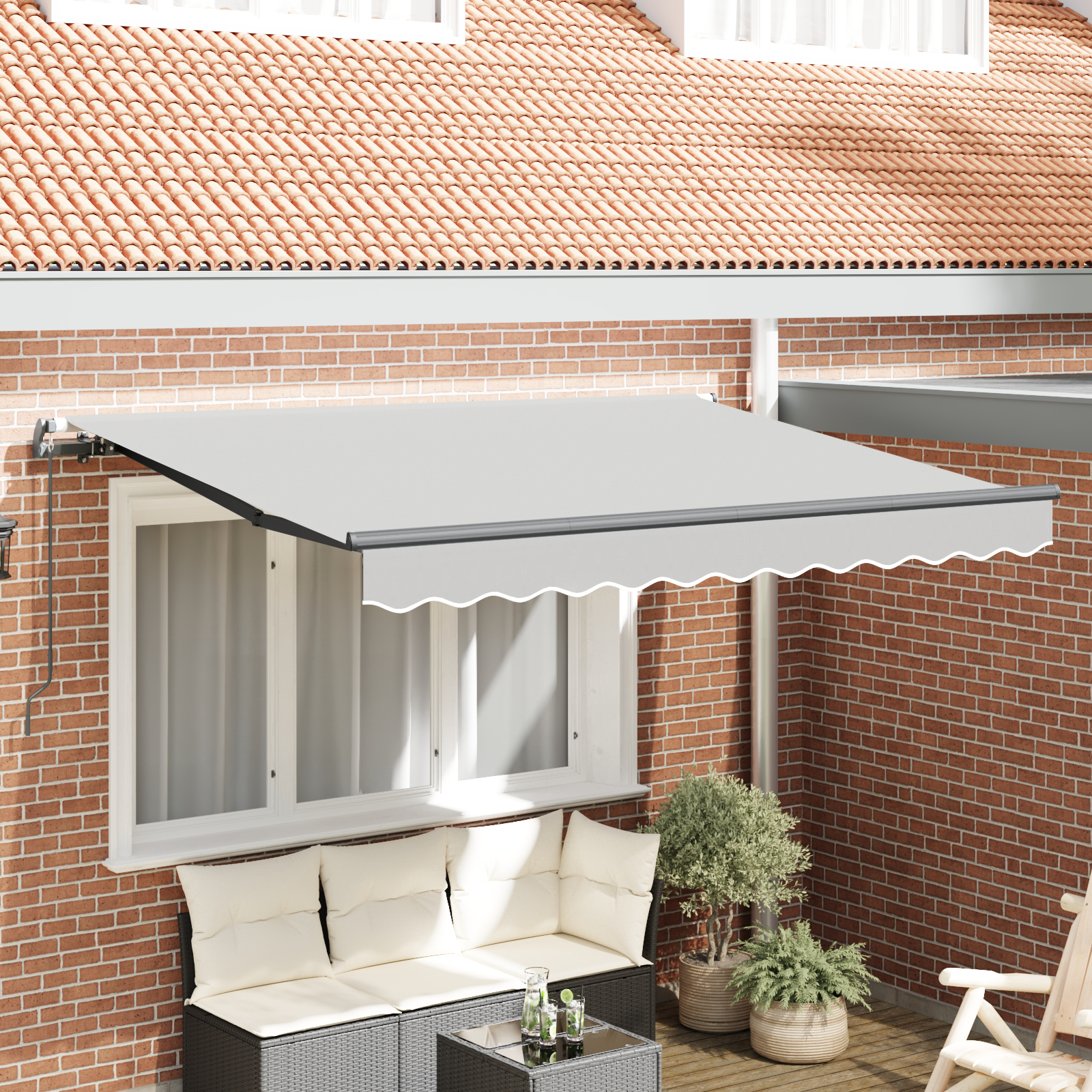 vidaXL Einziehbarer manueller Markisenrahmen 2,5x2 m Metall