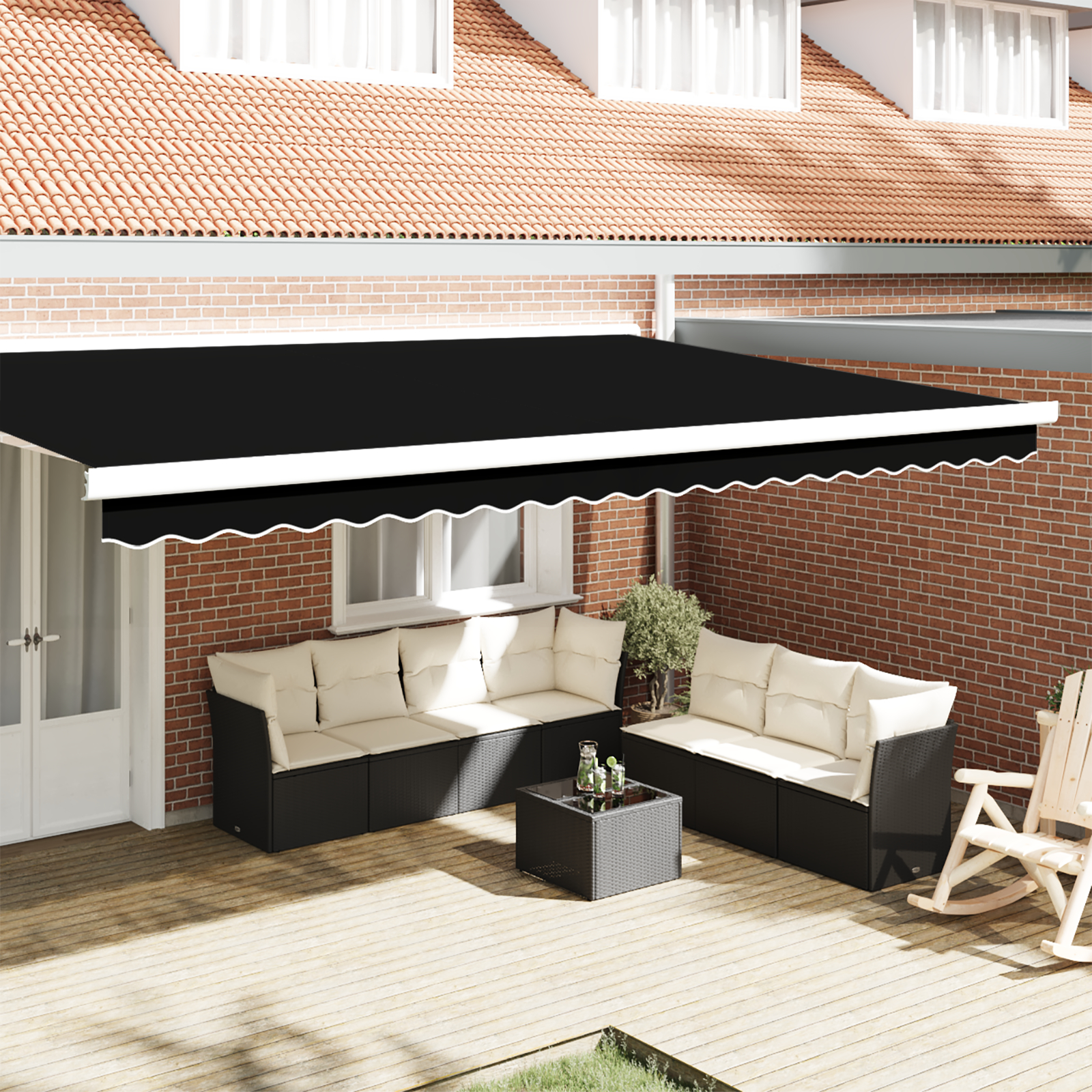 Markisevalse til 5 m ramme Sort 4.8x0.2 m