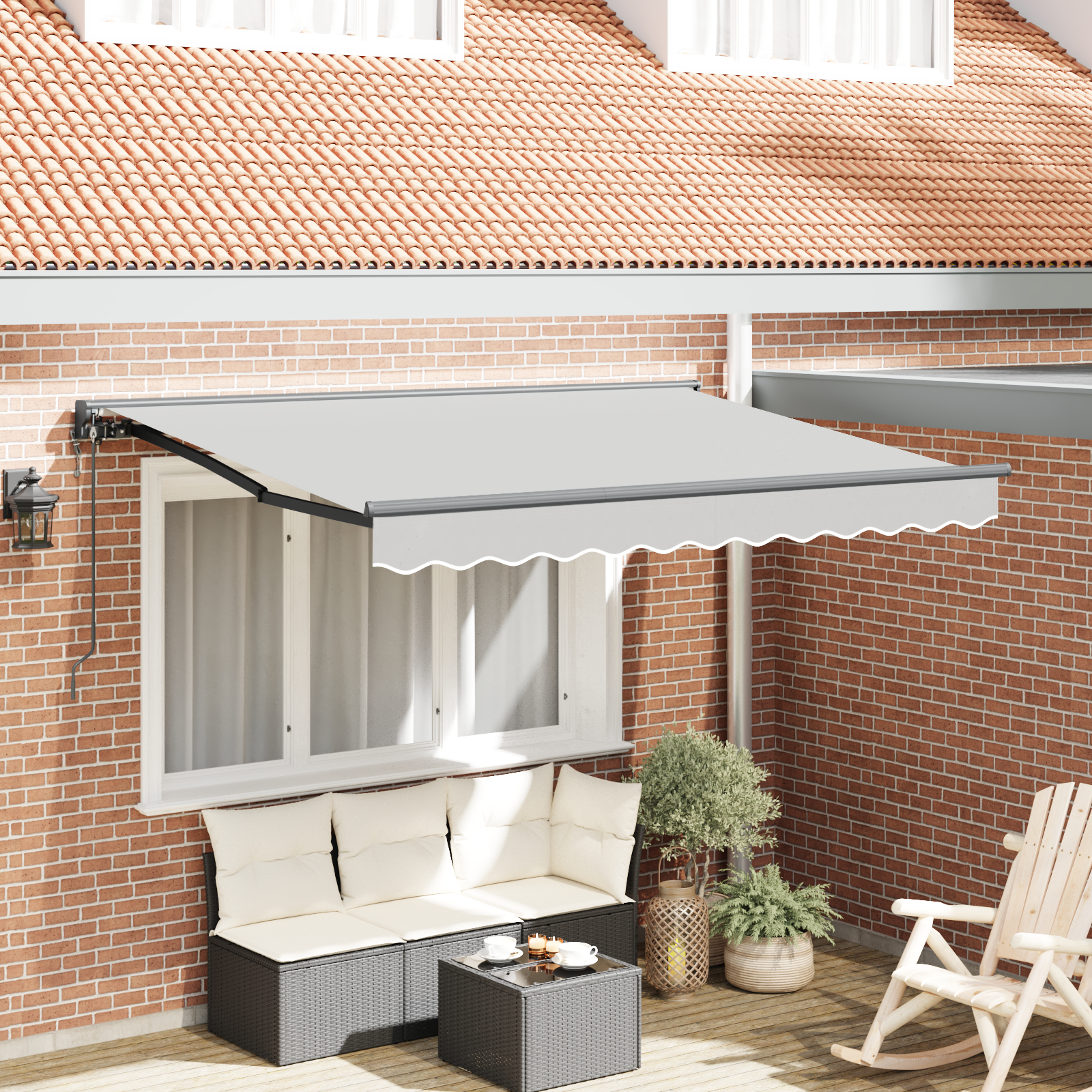 vidaXL elektrischer Markisenrahmen Rückziehbar 3x2 cm Metall