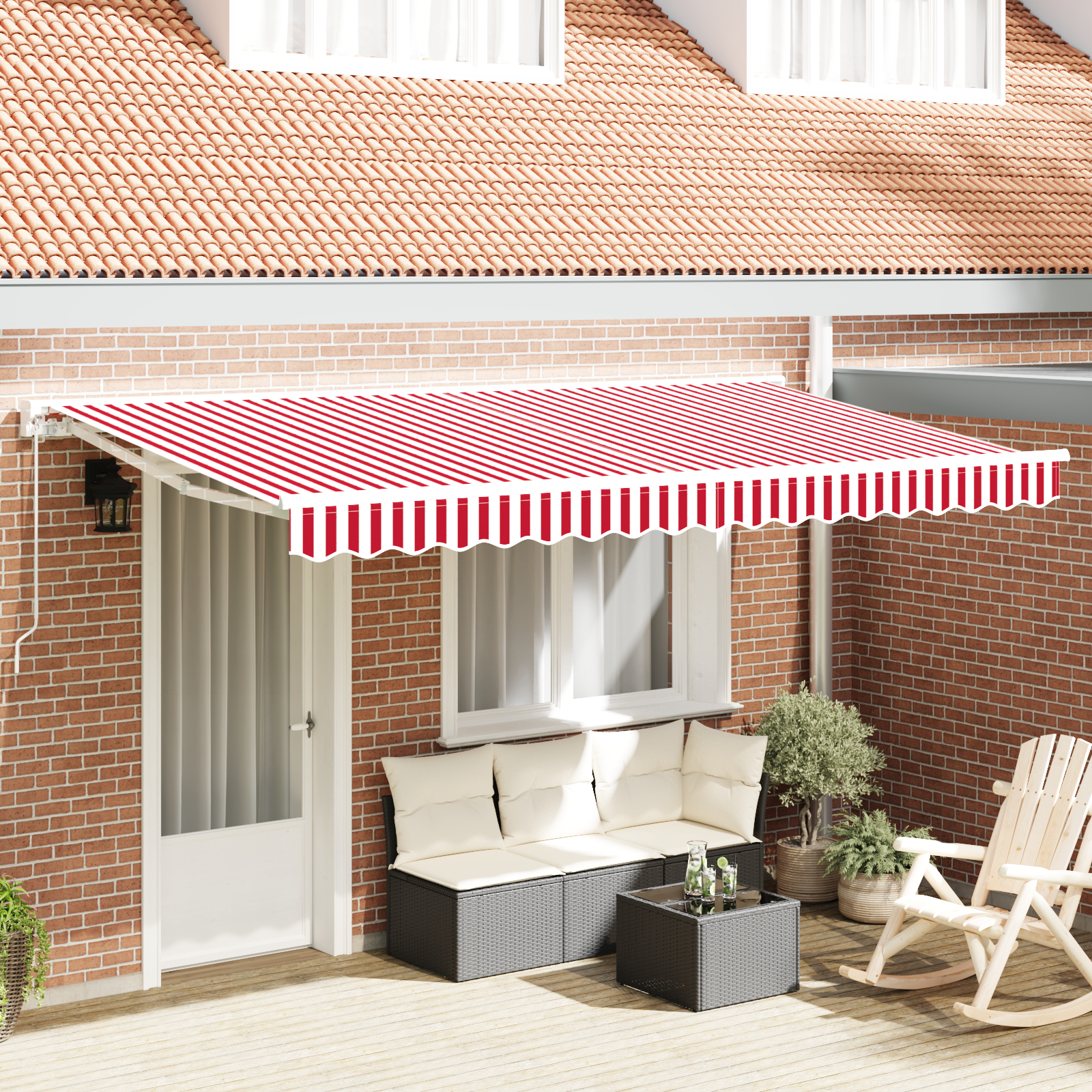 Tenda Fabric za okvir 4x2 m Crvena i bijela