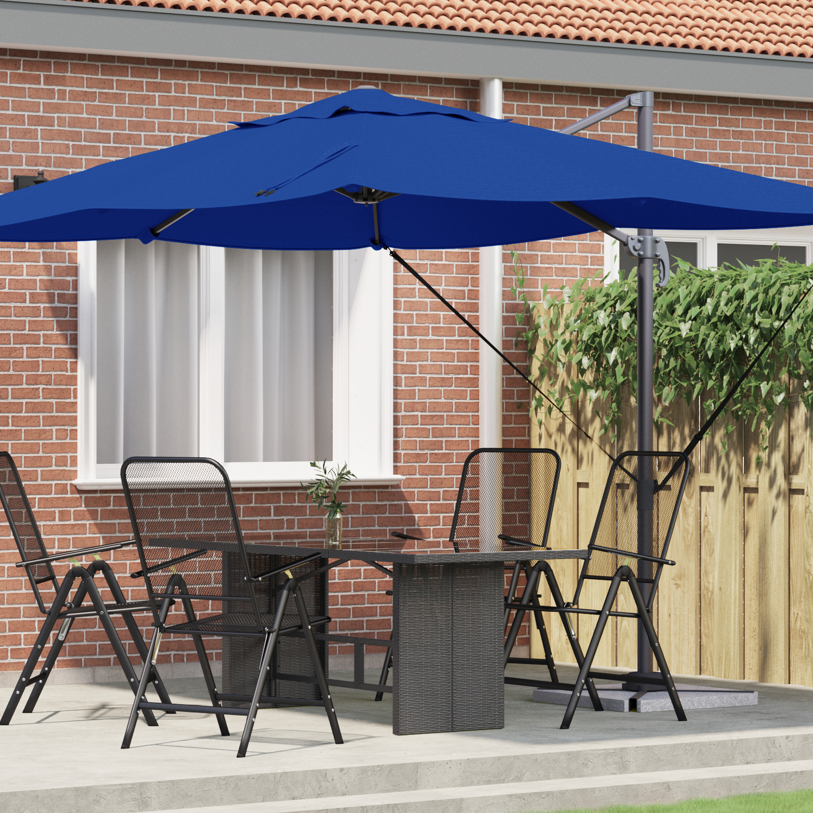 vidaXL Azurblauer Cantilever-Sonnenschirm Azurblau