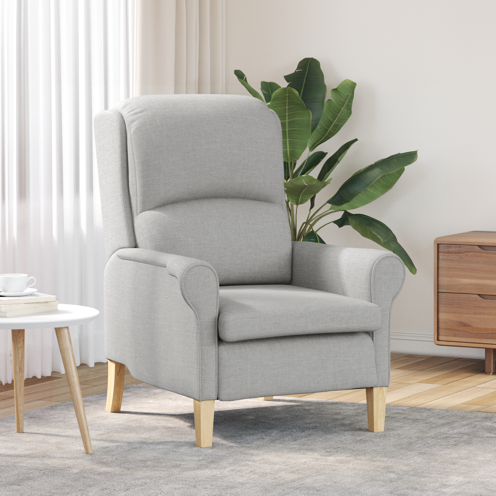 vidaXL Moderner Sessel Wolkengrau Polyesterstoff Mittel