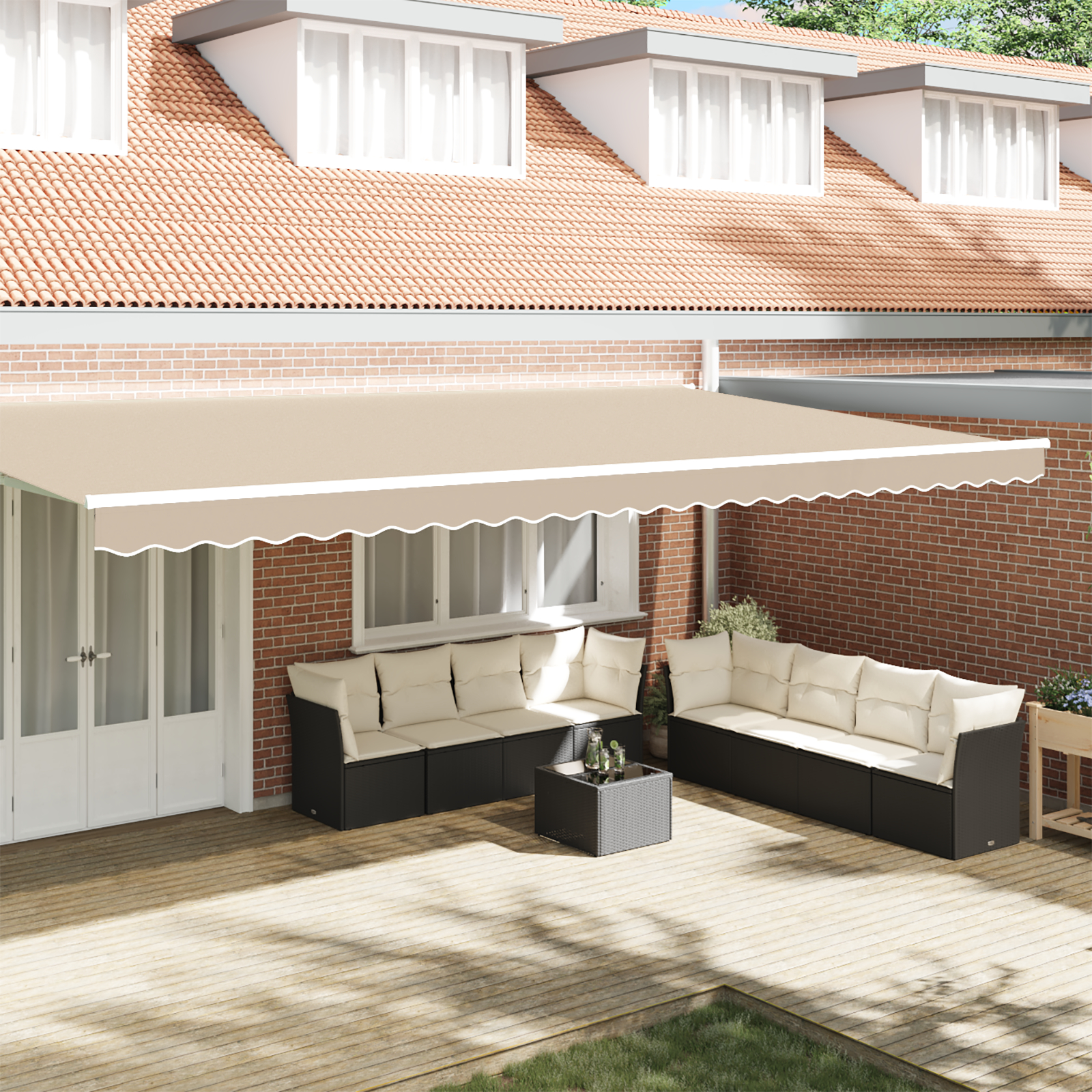 vidaXL Markisenbordüre für 6 m Rahmen Beige 5,8x0,2 m