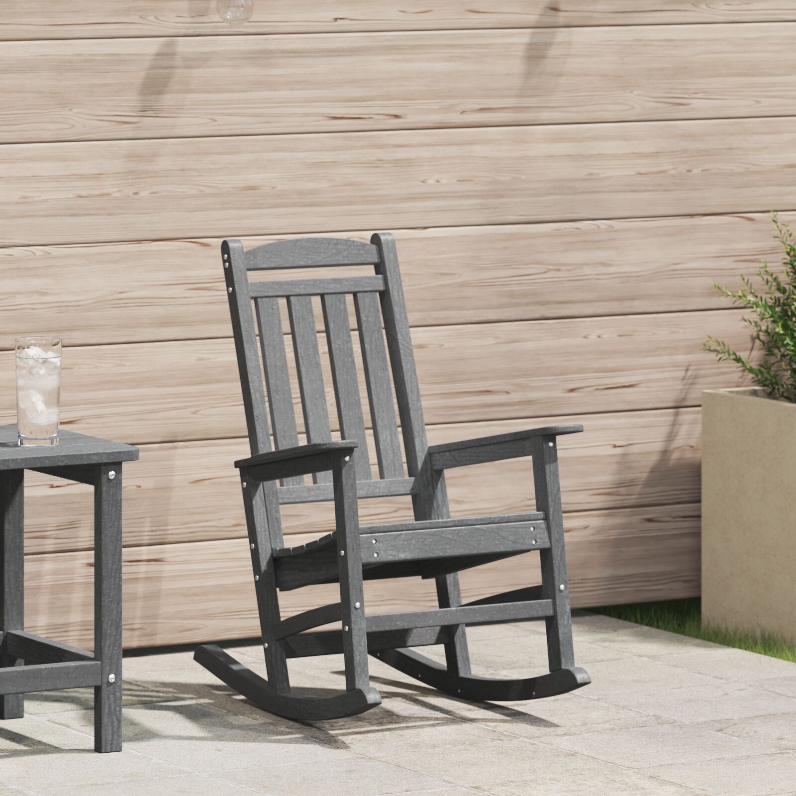 vanjska ljuljačka stolica svjetlosiva 70x92x108 cm HDPE