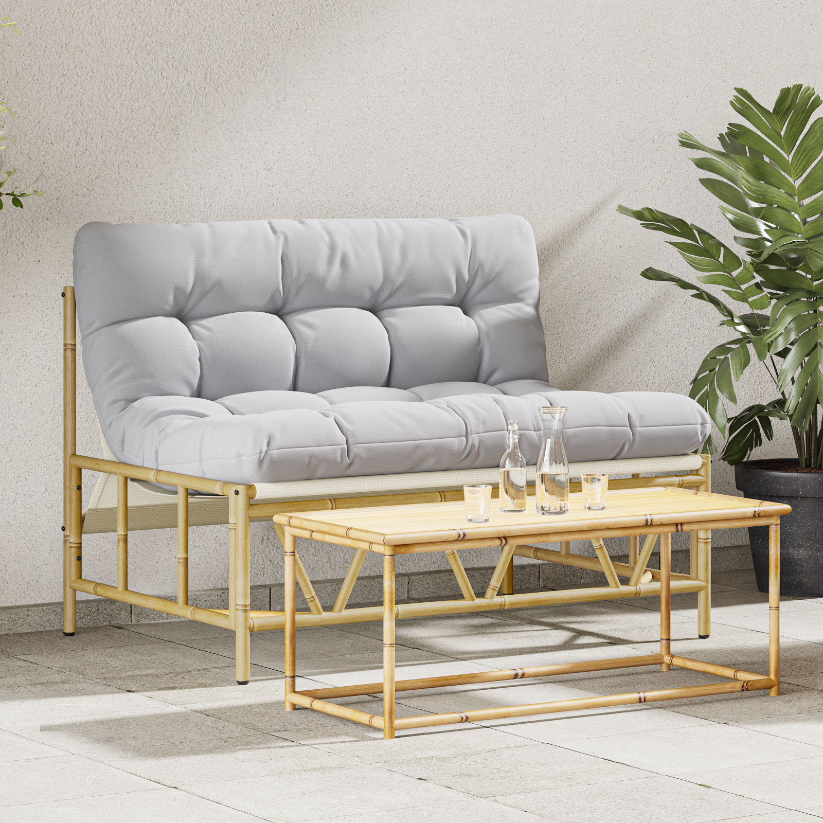 vidaXL Gartenbank mit Kissen 110x80x71 cm Stahl