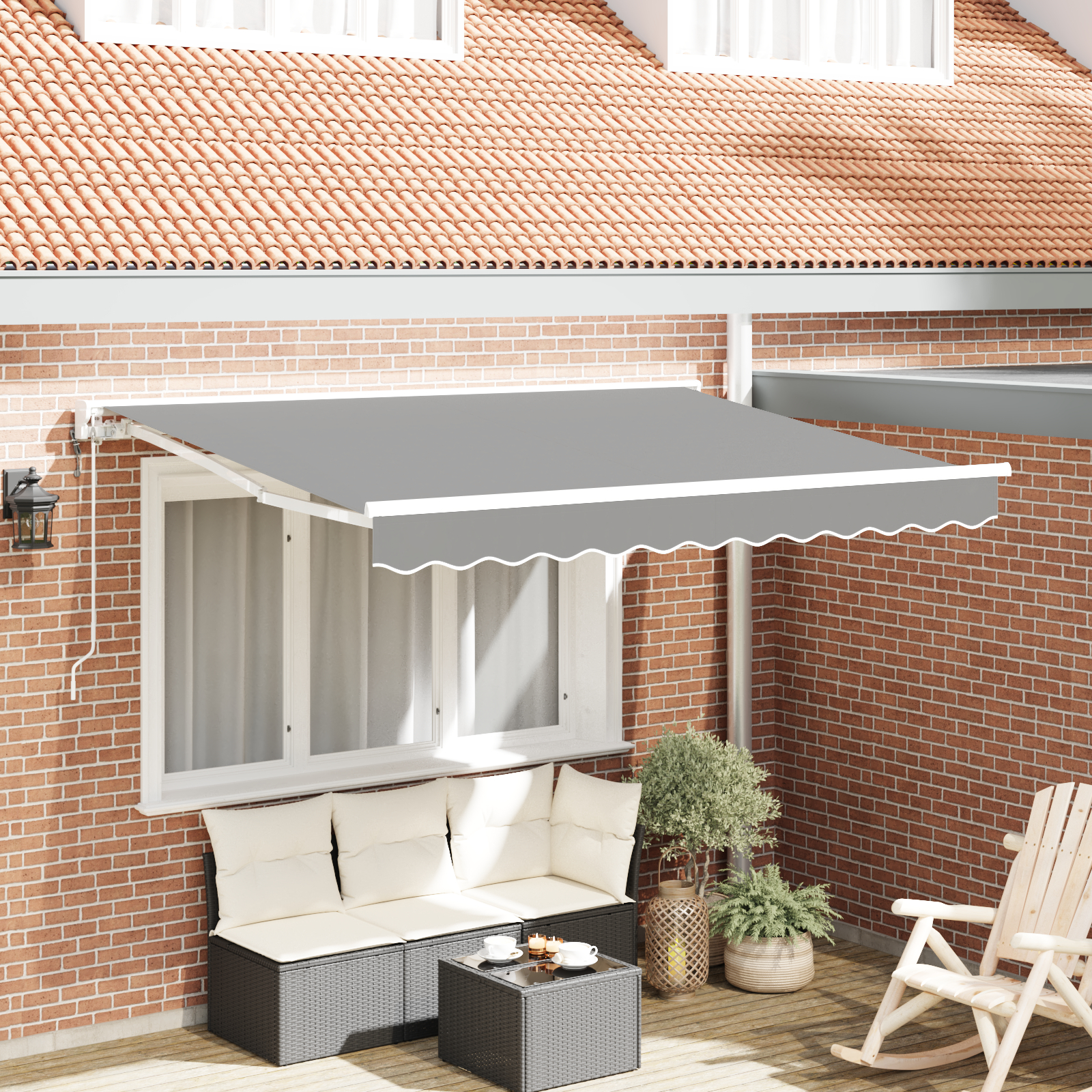vidaXL Elektrischer Markisenrahmen Ausziehbar 3,5x2 m Metall