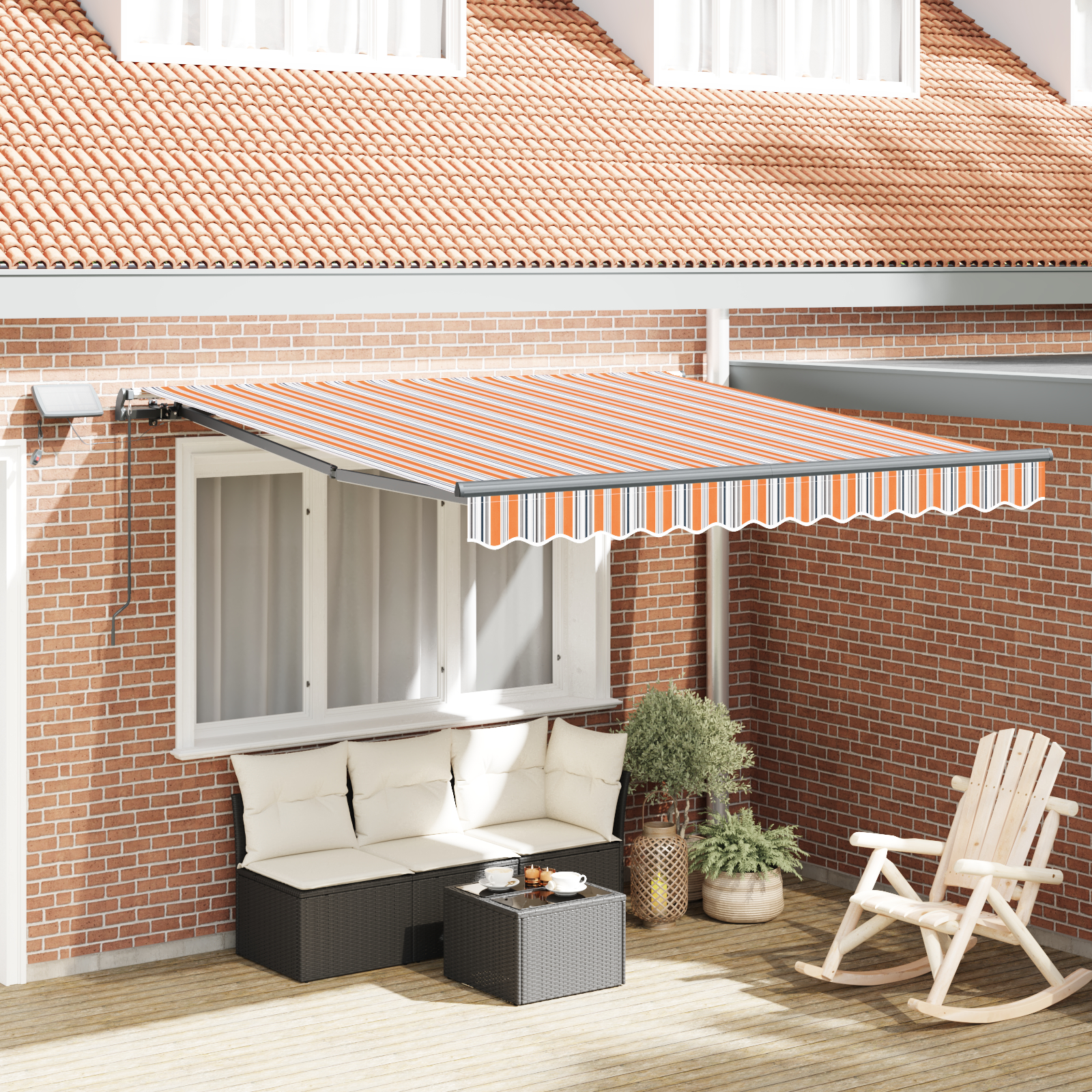 vidaXL Manuelle einziehbare Markise mit LED Mehrfarbenstreifen 300x250 cm