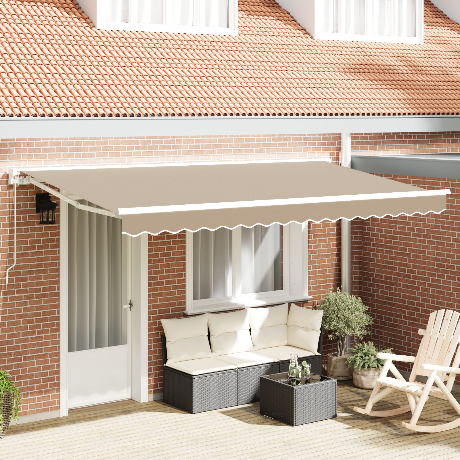Erstatningsstof til markise for 4x2 m ramme Beige