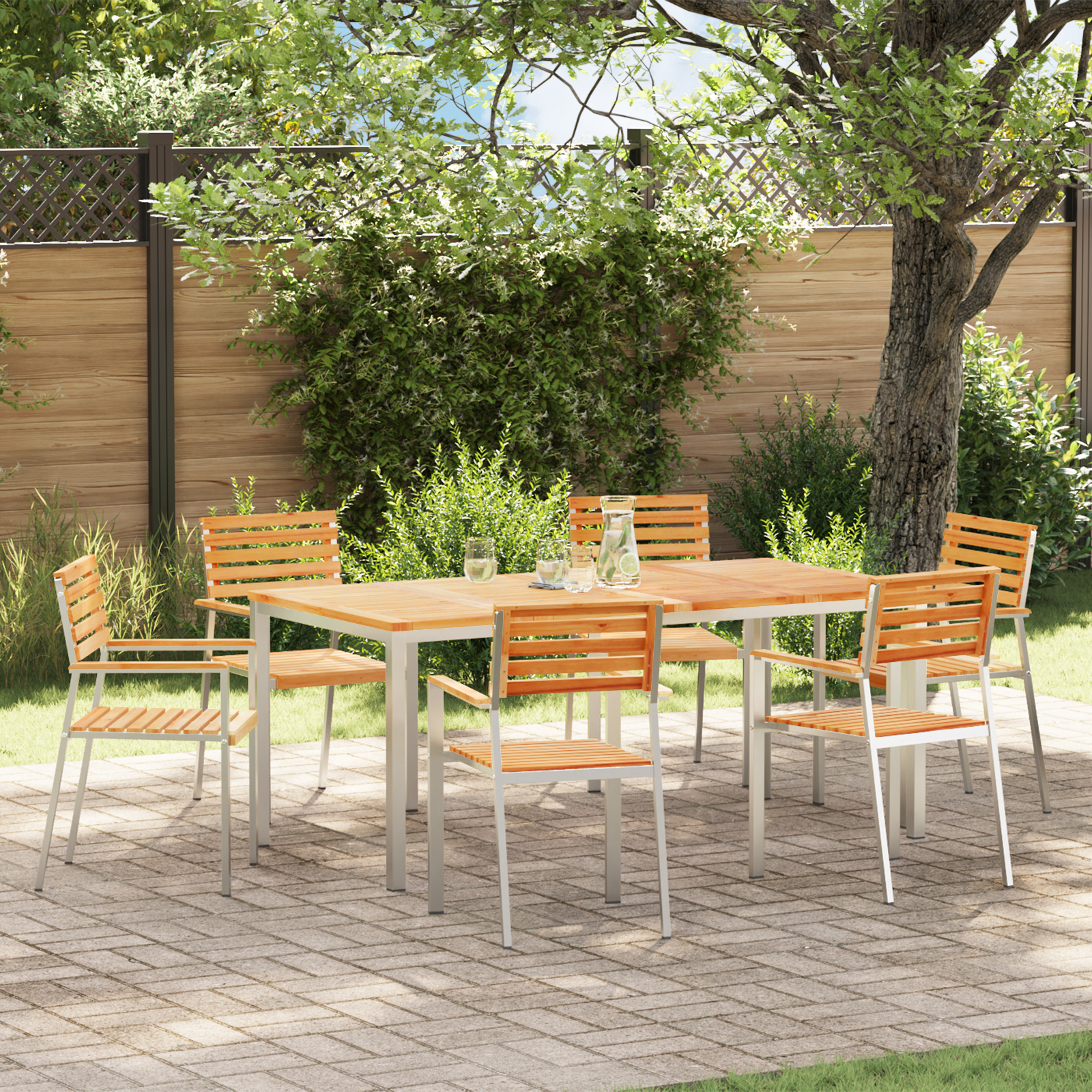 vidaXL Stapelbare Gartenstühle 6 Stück 54,5x56x89 cm Massivholz Teak,  Stapelbare Gartenstühle 4 Stück Massivholz Teak u...