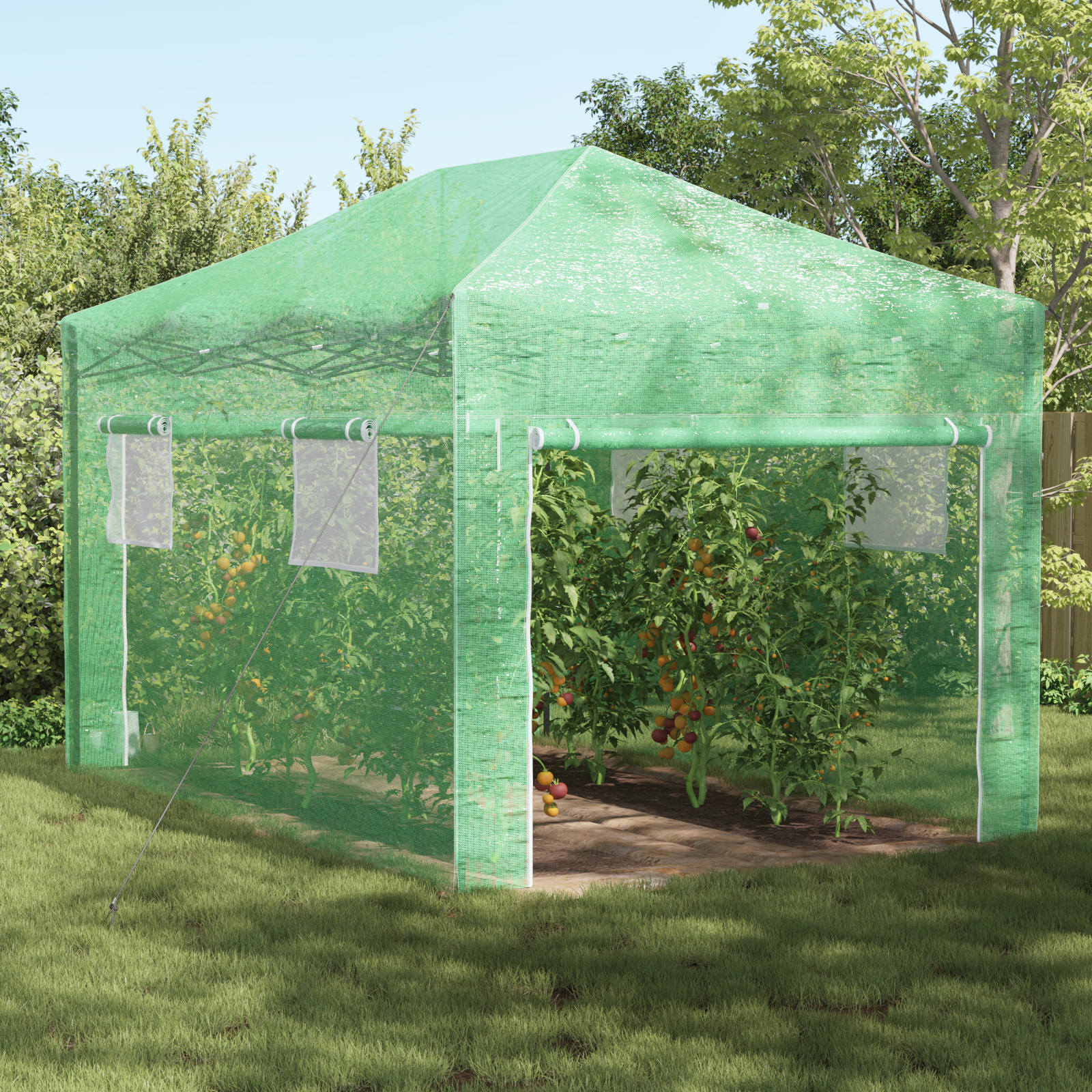  Sere - Seră walk-in cu cadru pliabil Verde 430x290x315 cm Oțel