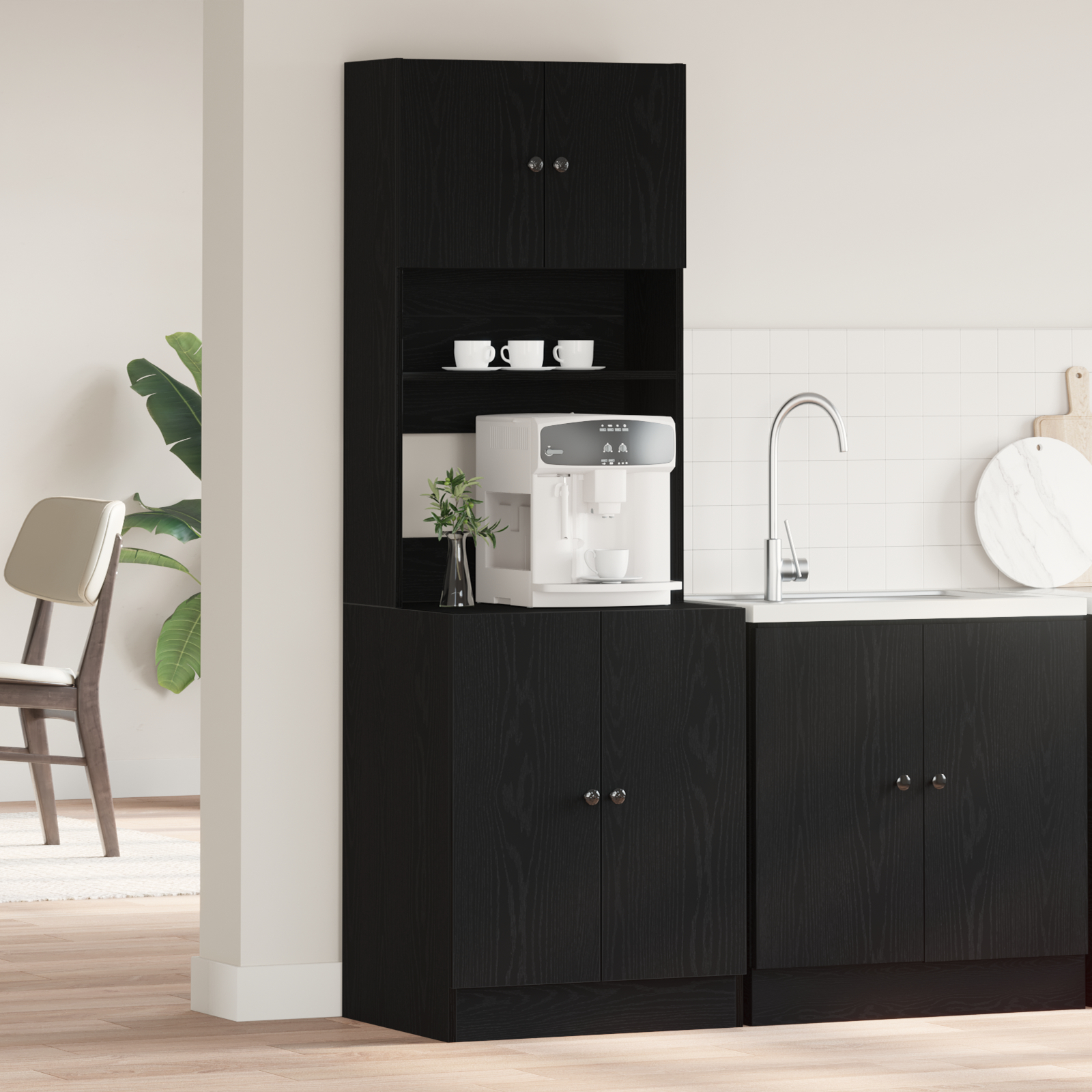 vidaXL Kuhinjski ormar Crni hrast 60x50x180 cm Konstruirano drvo
