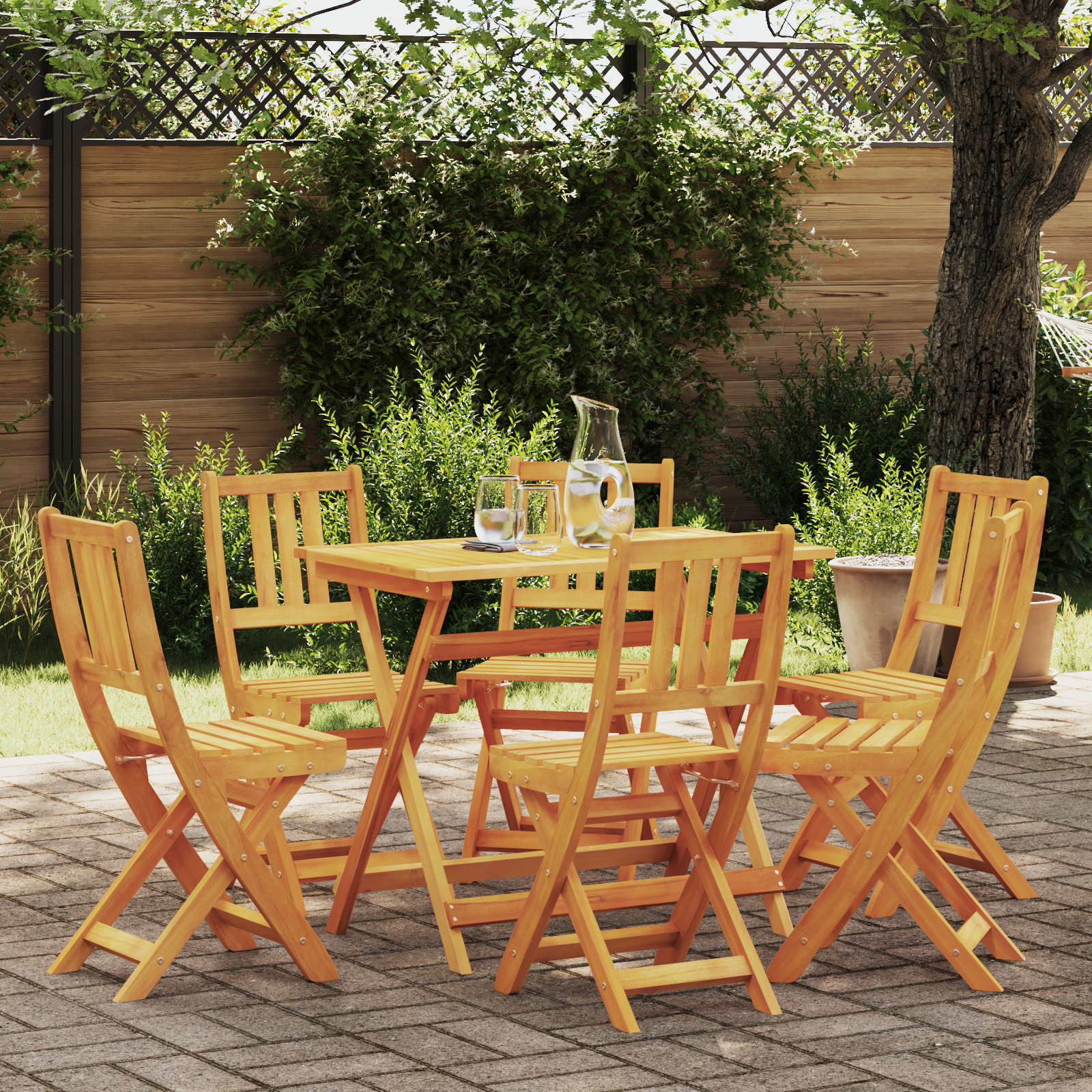 vidaXL Klappbare Gartenstühle 6 Stk 36x46x86 cm Massivholz Akazie,  Klappbare Gartenstühle 2 Stk 36x46x85 cm Massivholz ...