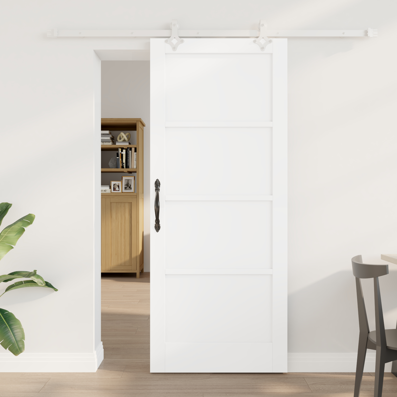 klizna vrata s hardverom Bijela 83x202 cm Čvrsto drvo bor, vidaXL unutarnja vrata 'ORKDAL'Bijela 83x202x4 cm Čvrsto drvo bor