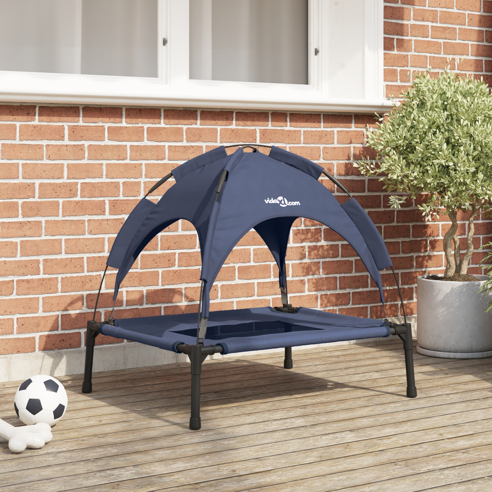 Erhöhtes Hundebett Marineblau Stahl, Nylon 76 x 62 x 70.5 cm