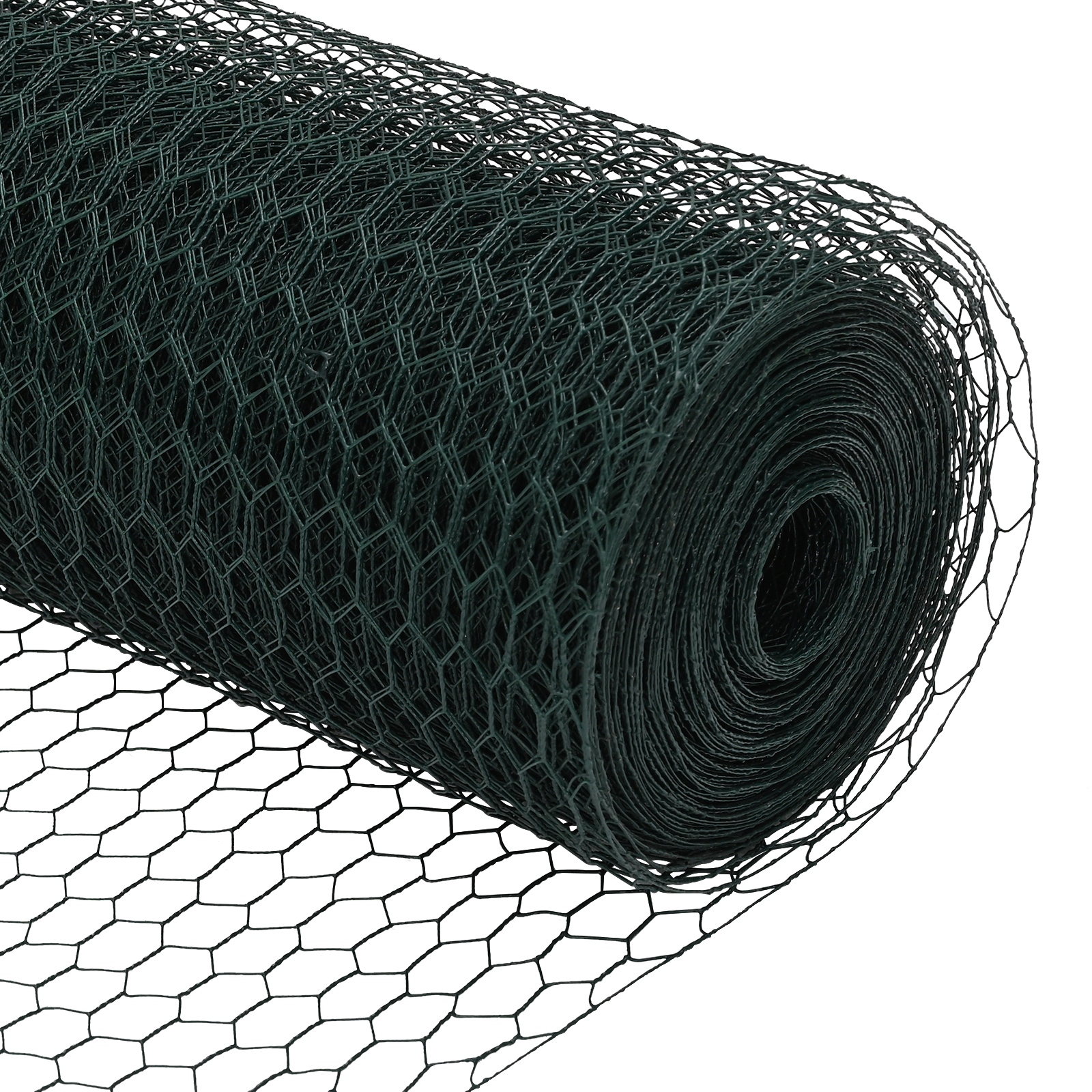 vidaXL Šesterokotna ograja Zelena 1x50 m Jeklo, vidaXL Ograjne stebri 13 kosov Zelena Ø32 mm 150 cm Galvanizirano jeklo - Image 11