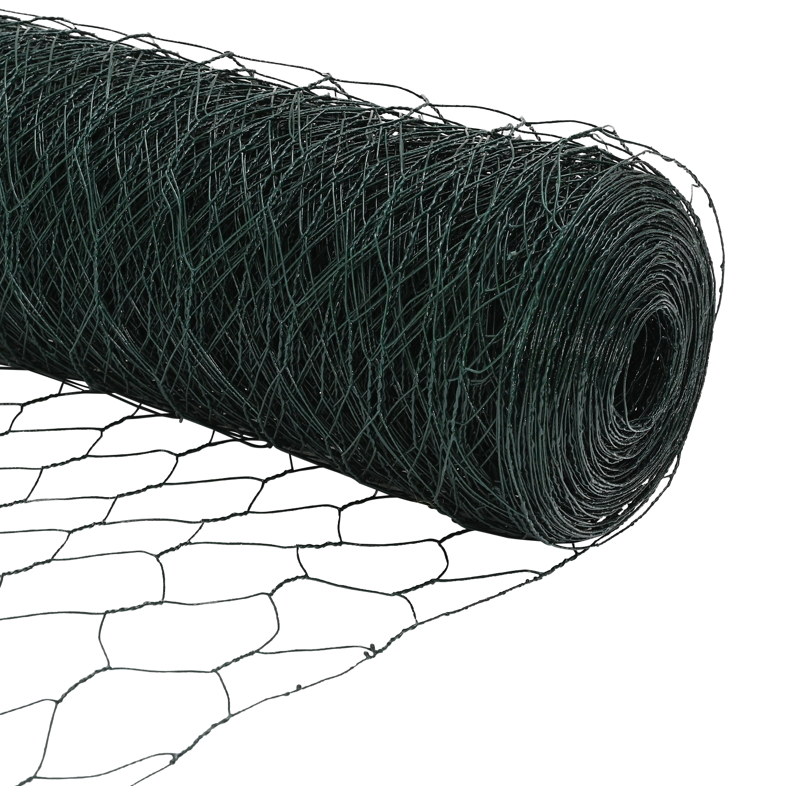 vidaXL Šestkotna ograja Zelena 1x50 m Jeklo, vidaXL Ograjni stebri 13 kosov Zelena Ø32 mm 150 cm Galvanizirano jeklo - Image 11