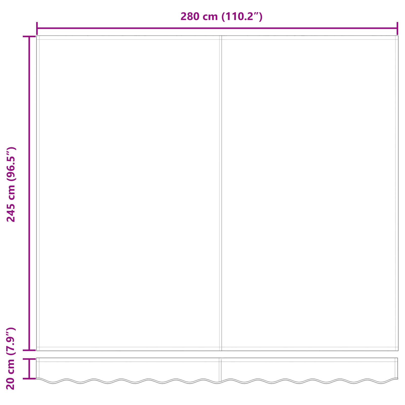 vidaXL Ročna retraktibilna tenda svetlo siva 300x250 cm, vidaXL Zamenjava tkanine za tendo 3x2,5 m svetlo siva - Image 11