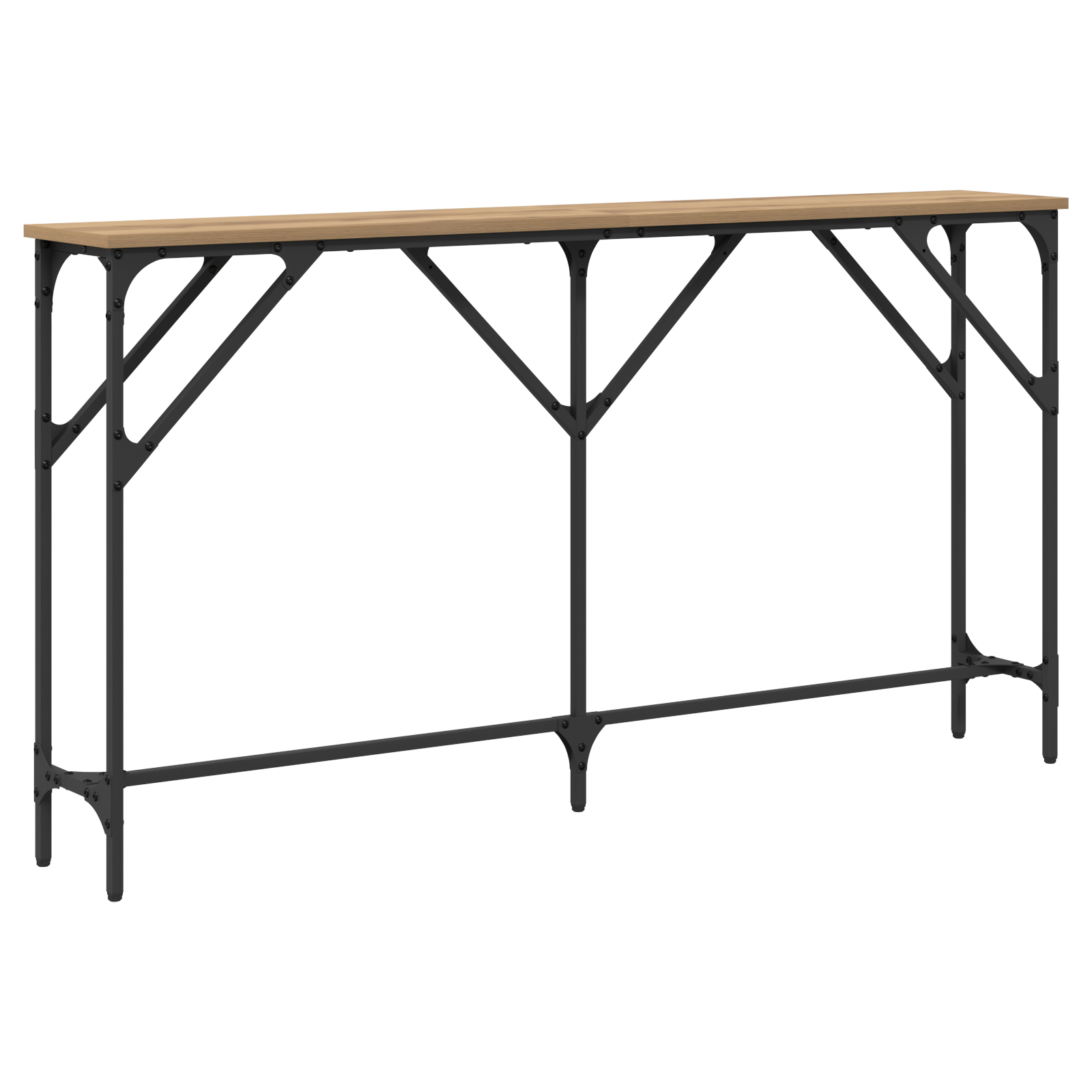 vidaXL Console Tafel Artisan Eiken 140x23x75 cm Bewerkt Hout - Afbeelding 8