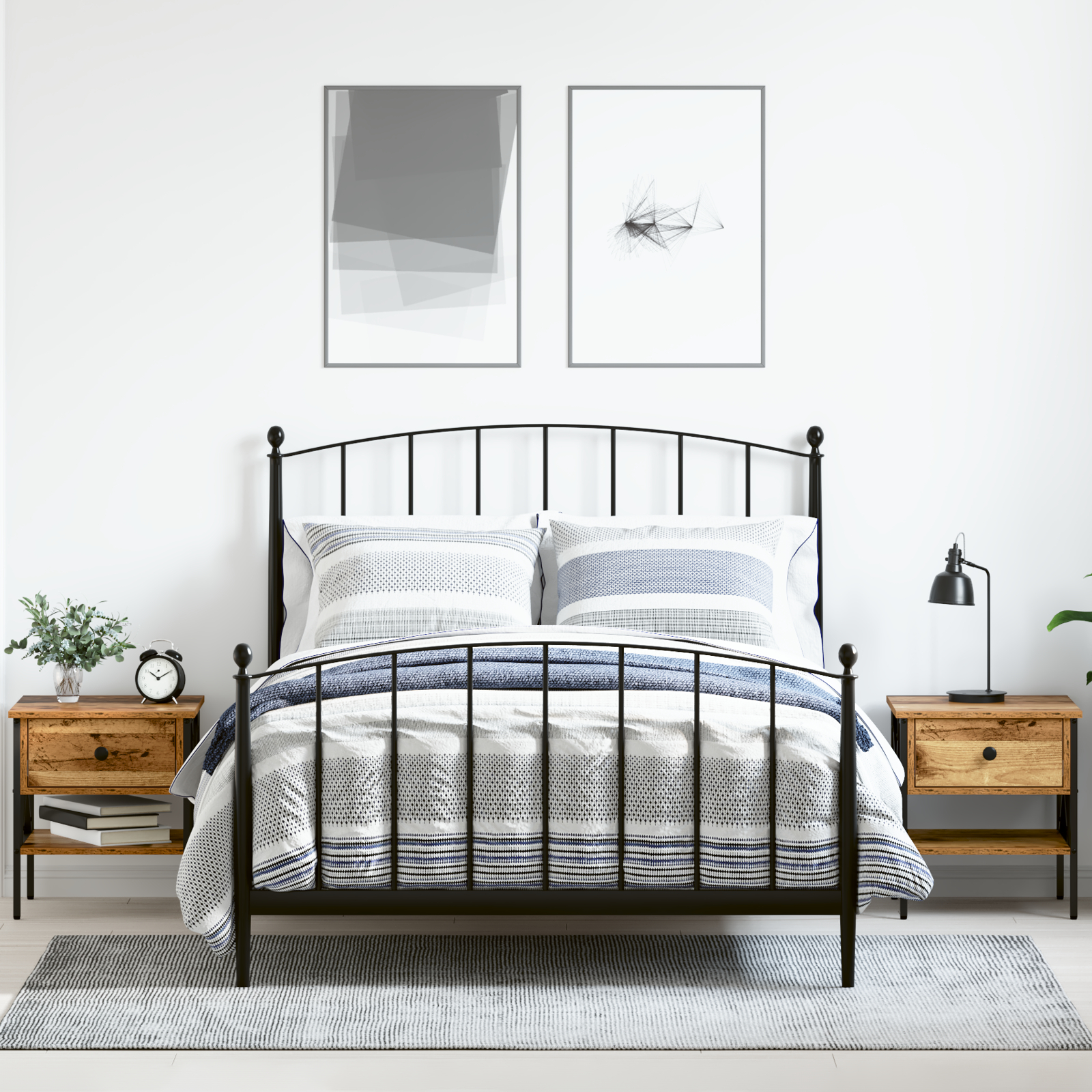 Noptiere dormitor - Noptiere 2 pcs Lemn Vechi 40x42x45 cm Placă aglomerată