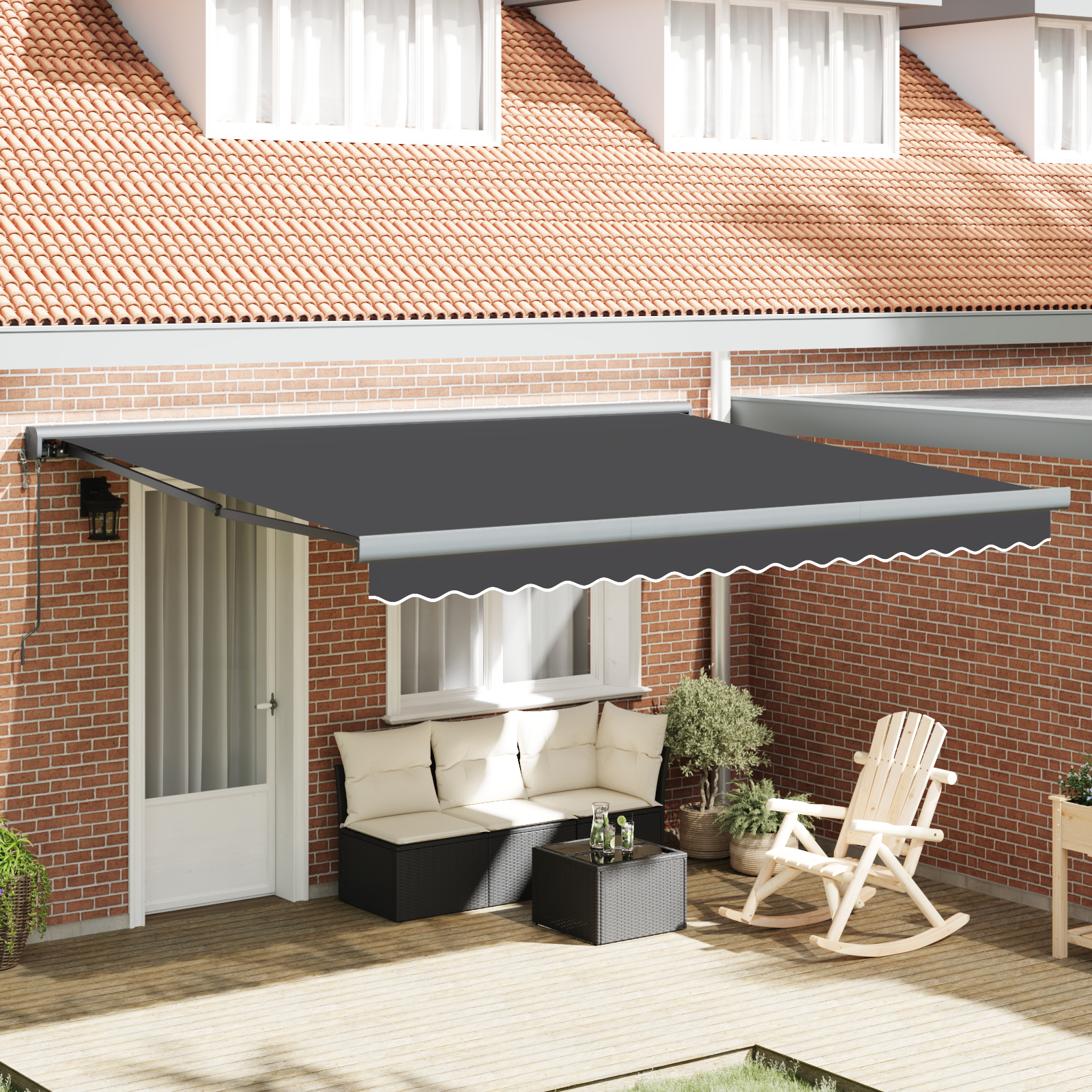 vidaXL Automatisches einziehbares Sonnendach Anthrazit 400x300 cm