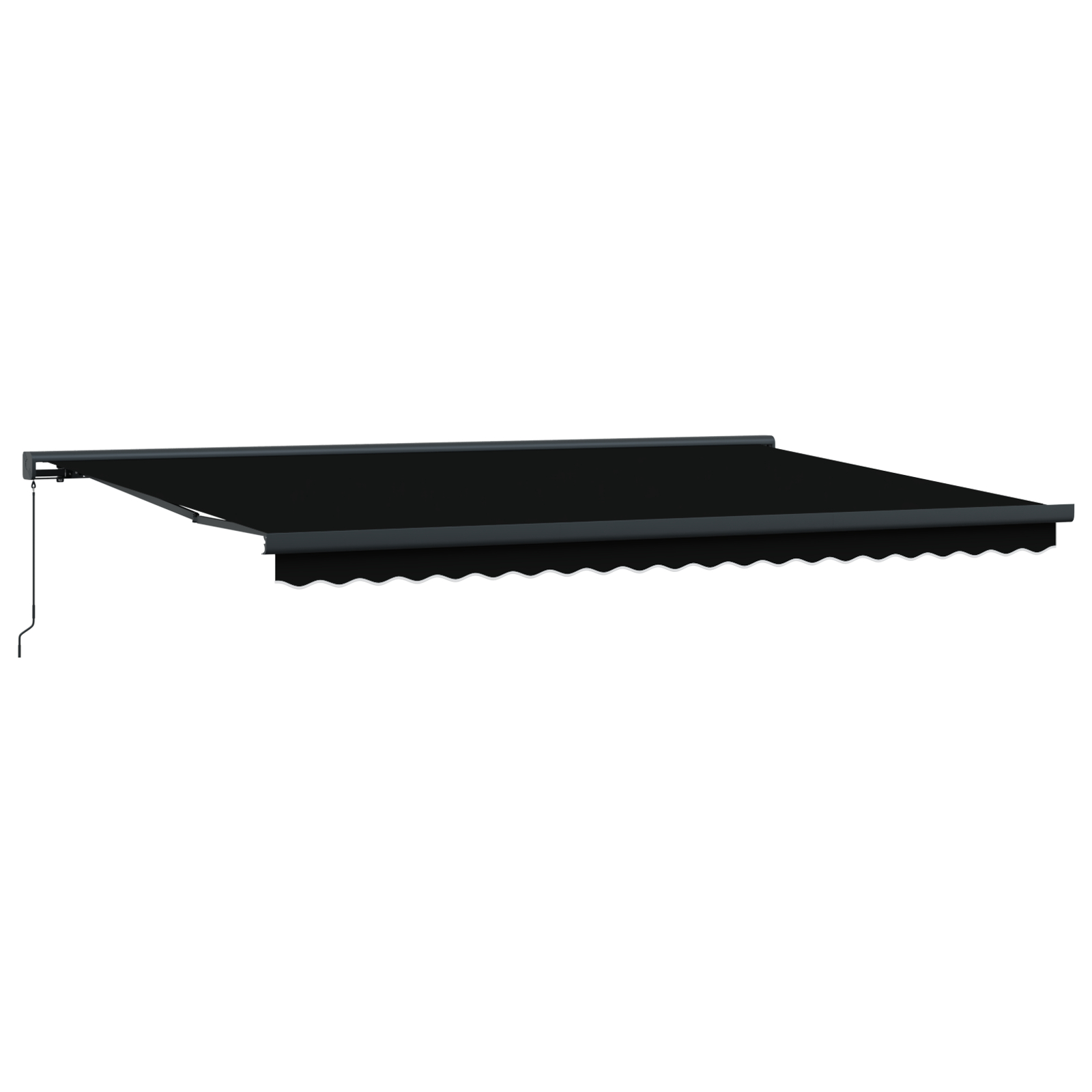 vidaXL ročna retraktibilna tenda črna 500x300 cm, vidaXL zamenjava za platno tenda za okvir 5x3 m črna - Image 2