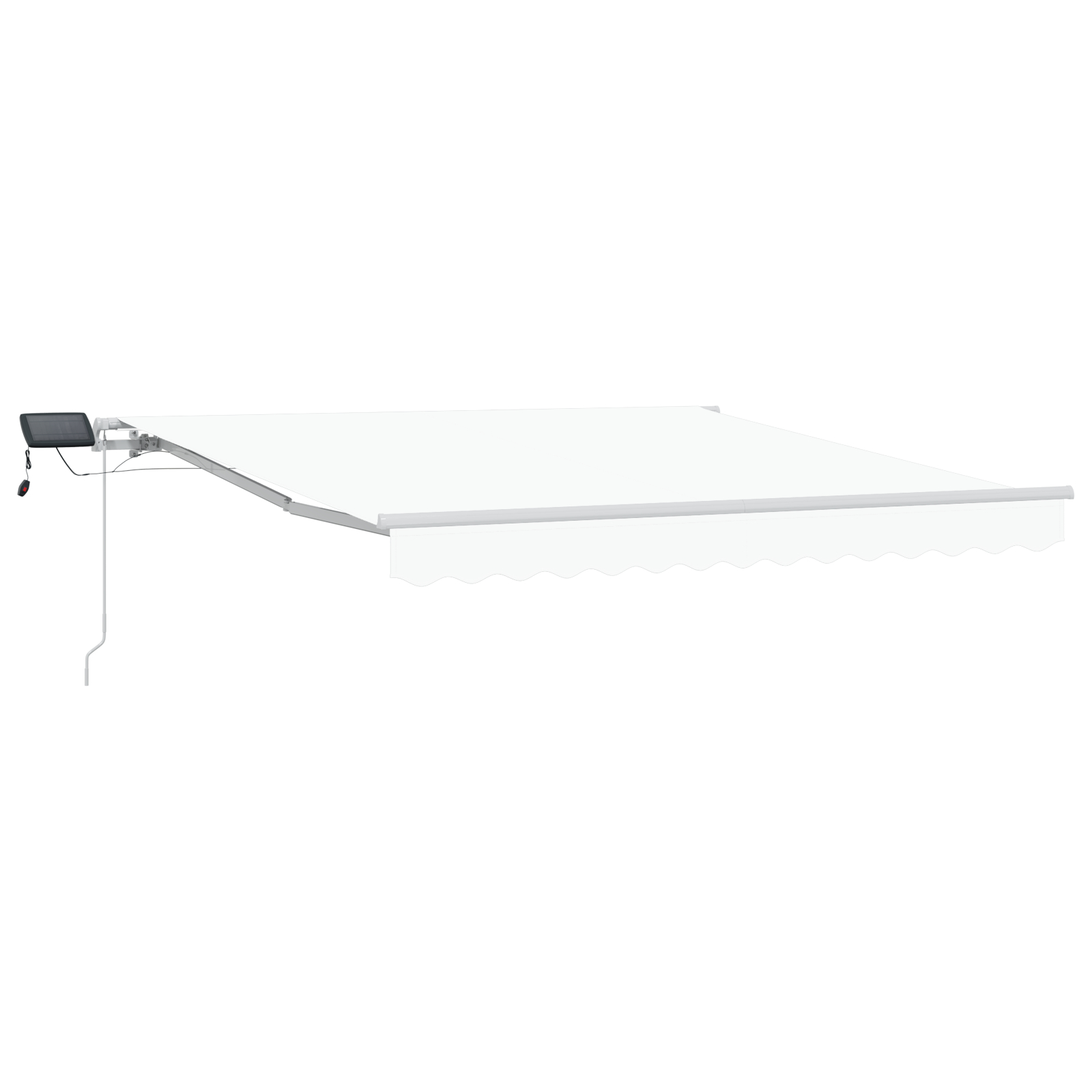 Thumbnail - vidaXL Manuelle einziehbare Markise mit LED Weiß 300x250 cm, Markisen-Ersatzstoff für Gestell 3x2.5 m Weiß