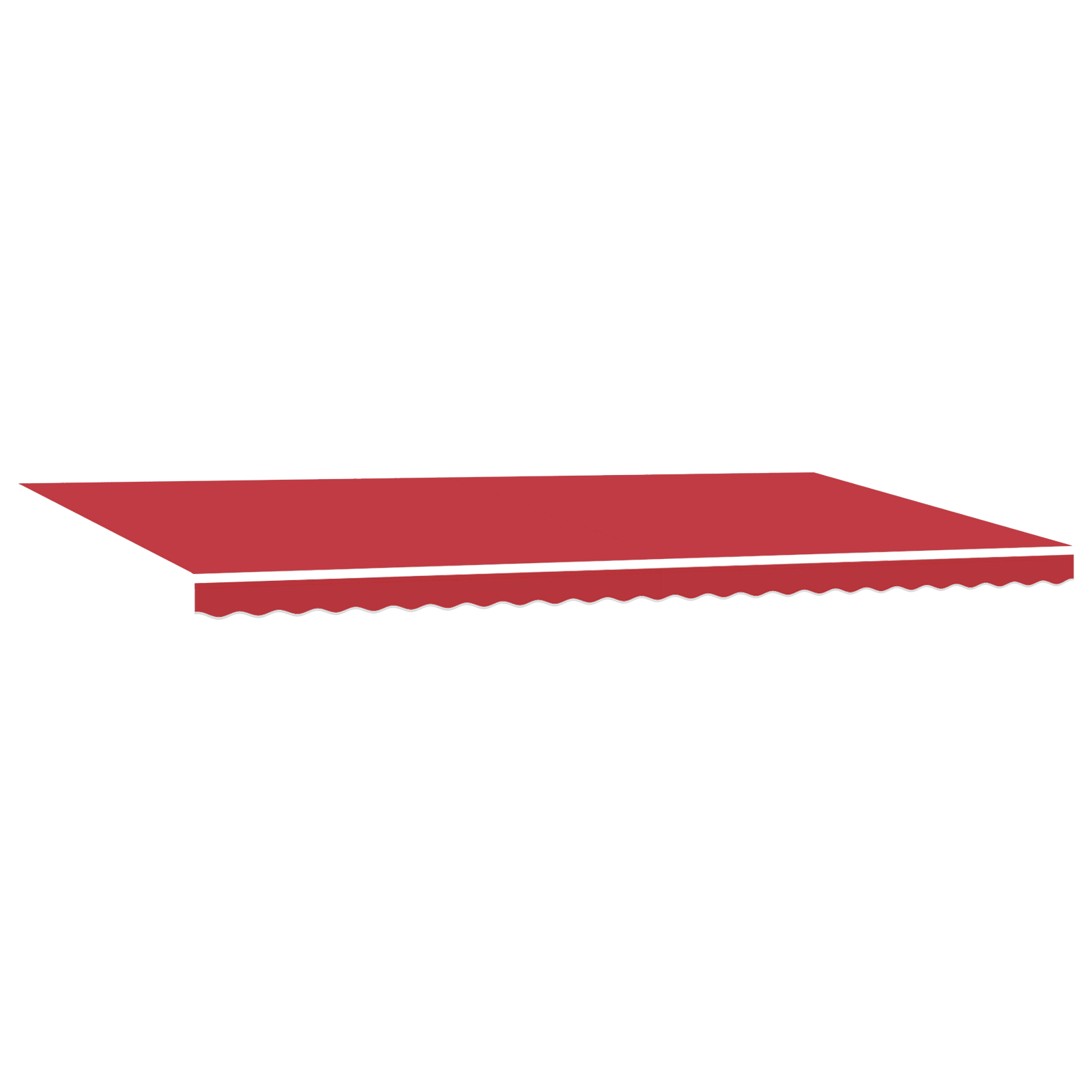 Thumbnail - vidaXL Manuelle einziehbare Markise Rot 600x350 cm,  Markisenaustauschstoff für 6x3,5 m Rahmen Rot