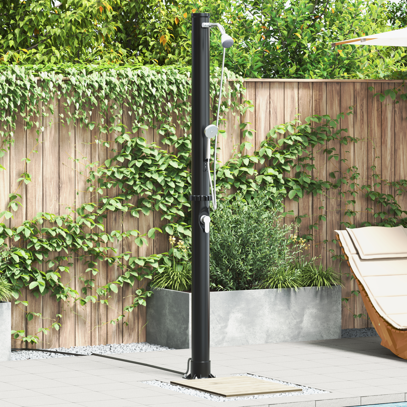 Udendørs Solbruser med håndholdt bruserhoved 217 cm 20 L