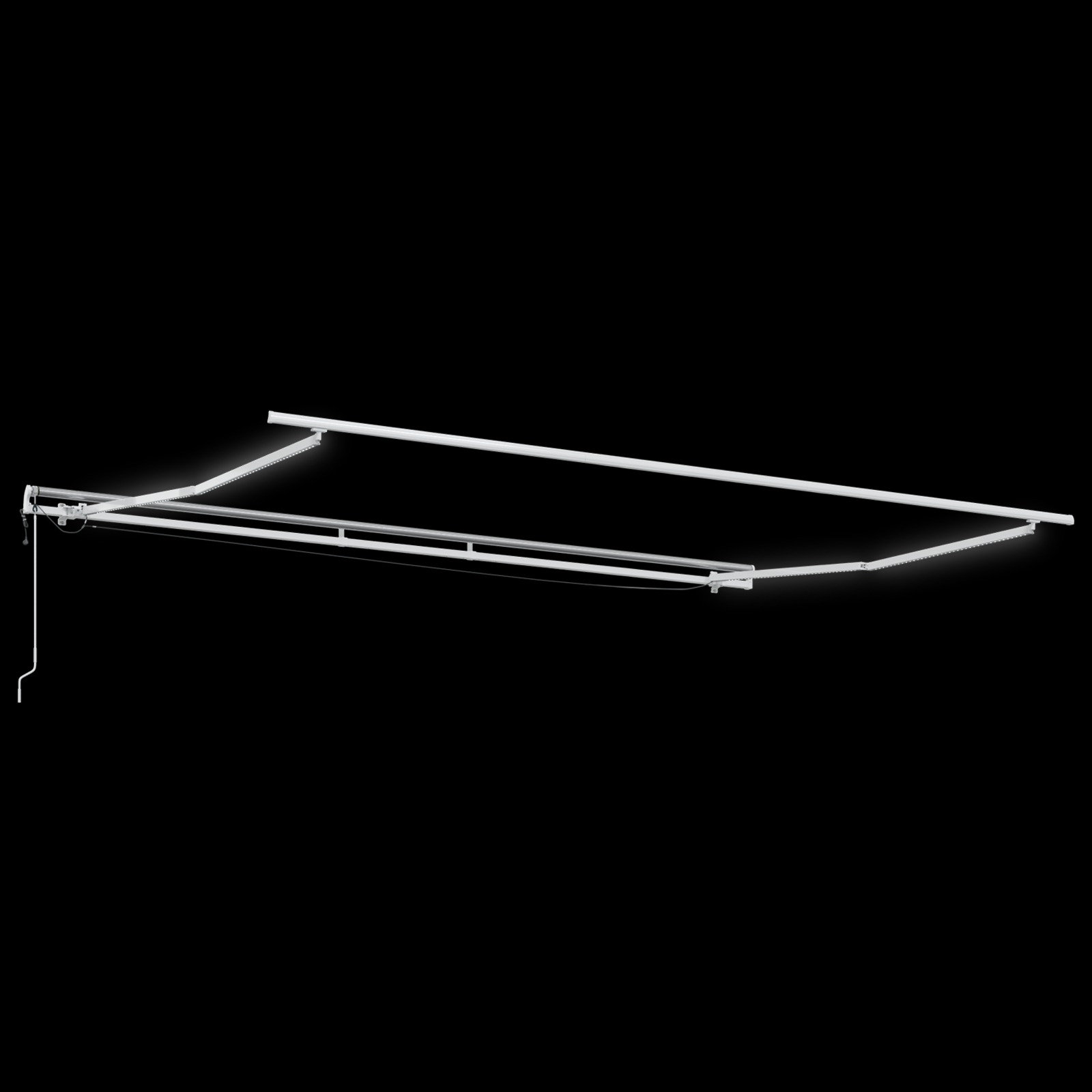 vidaXL Avtomatska retraktibilna tenda z LED svetlobo Rdeča 450x300 cm, vidaXL Nadomestno blago za 4,5x3 m okvir Rdeča - Image 7
