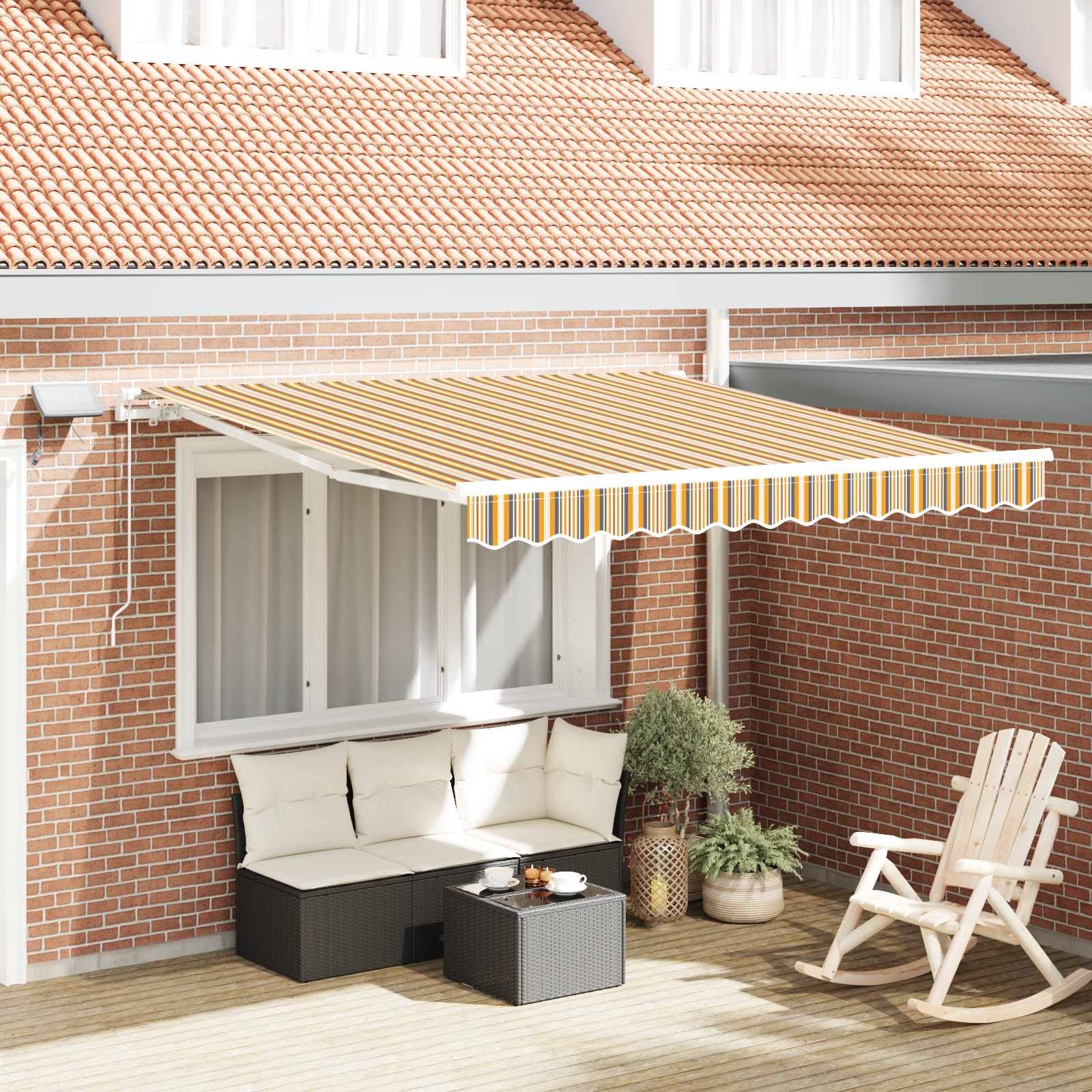 Ručno uvlačiva tenda s LED višebojnim trakama 350x250 cm