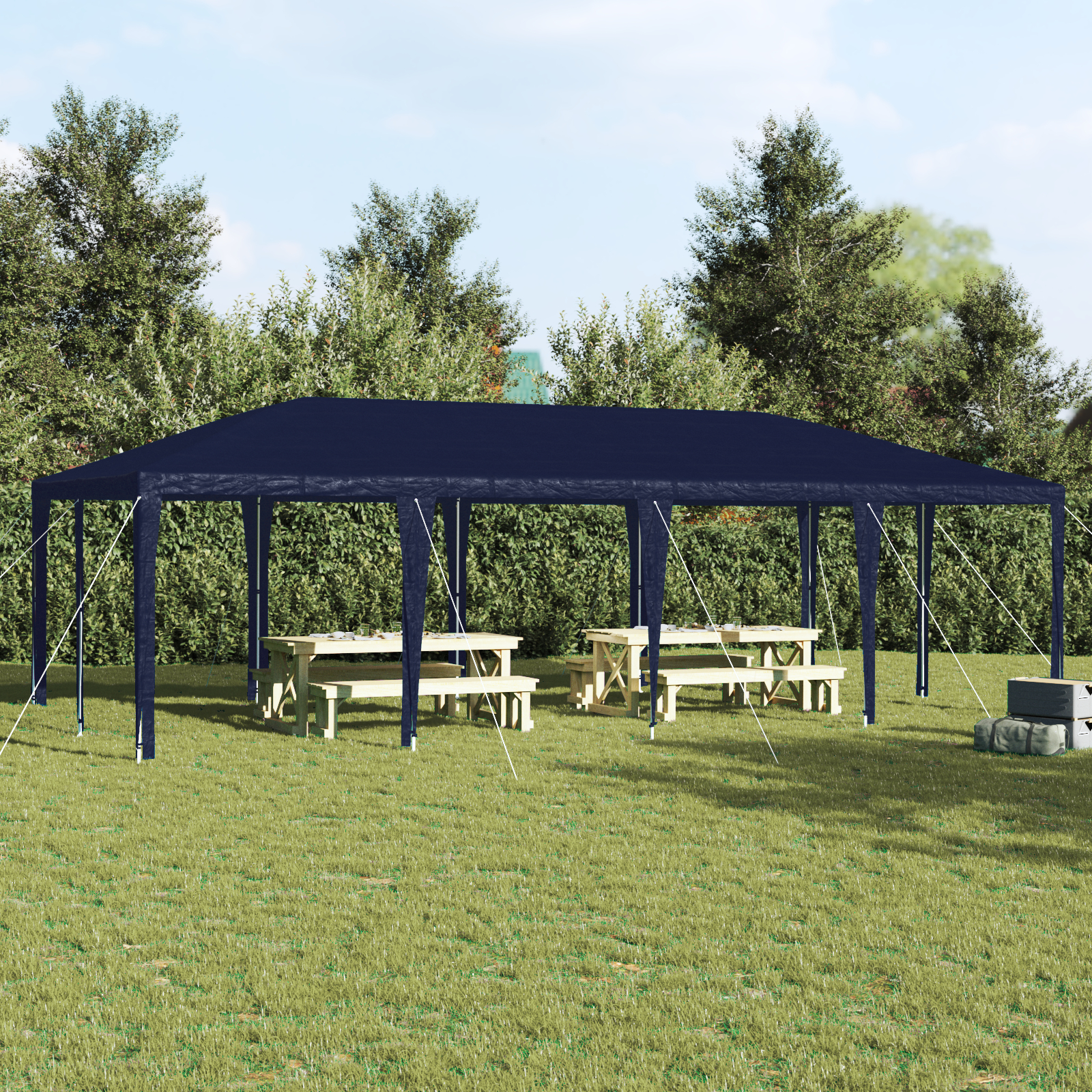 vidaXL Modri paviljon 8x4 m PE