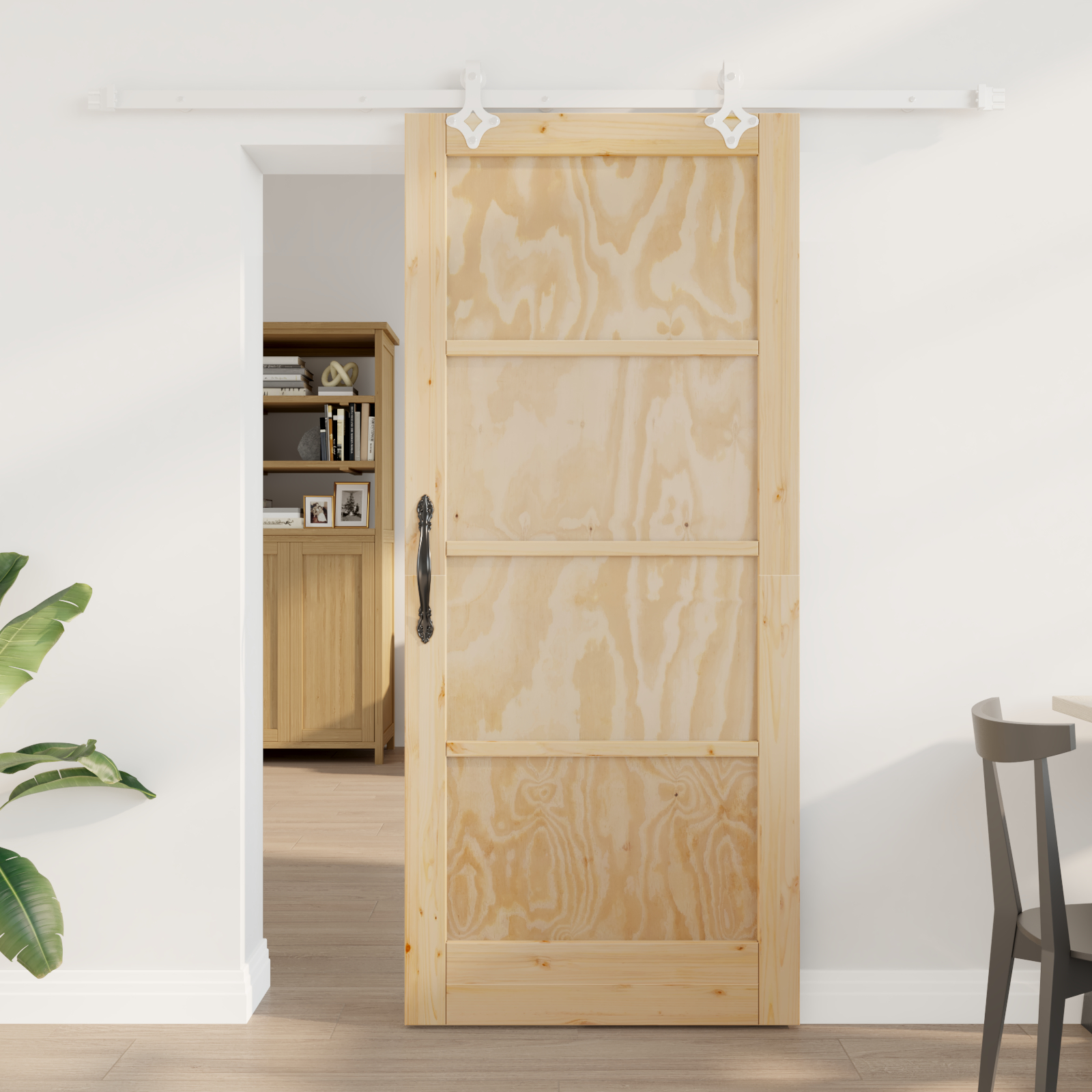 Klizna vrata s hardverom Set 86x198.5 cm Odnosno drvo bora, vidaXL Unutarnja vrata 'ORKDAL'86x198.5x4 cm Odnosa drvo bora