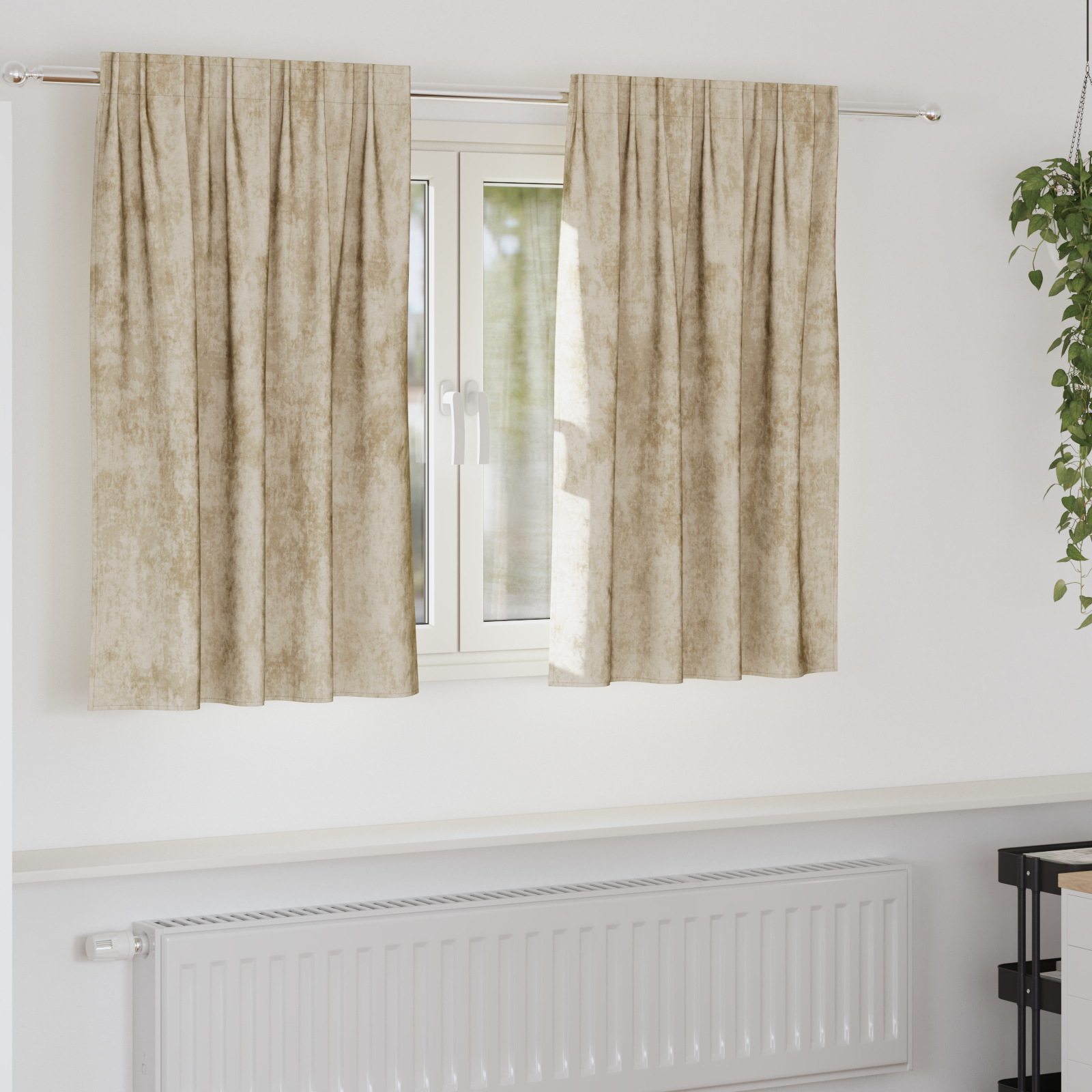 zavjese od velveta 2 kom s okom krem 140x140 cm