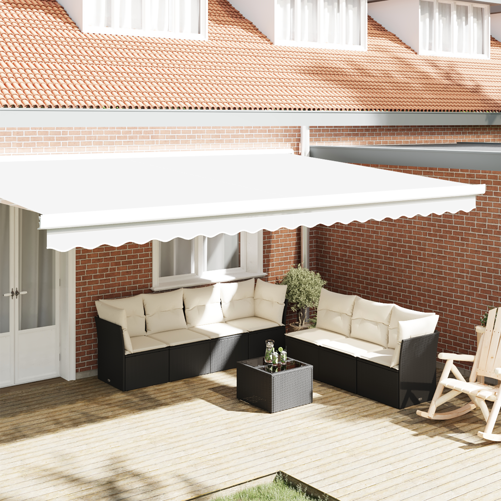 markise valance til 5 m ramme Hvid 4.8x0.2 m