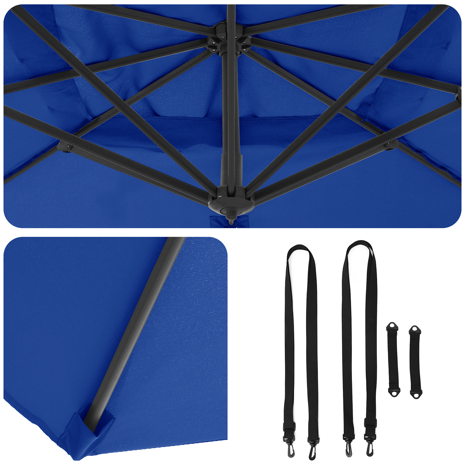 vidaXL senčnik za teraso Azurno modra Aluminij, Poliester 3m - Image 11
