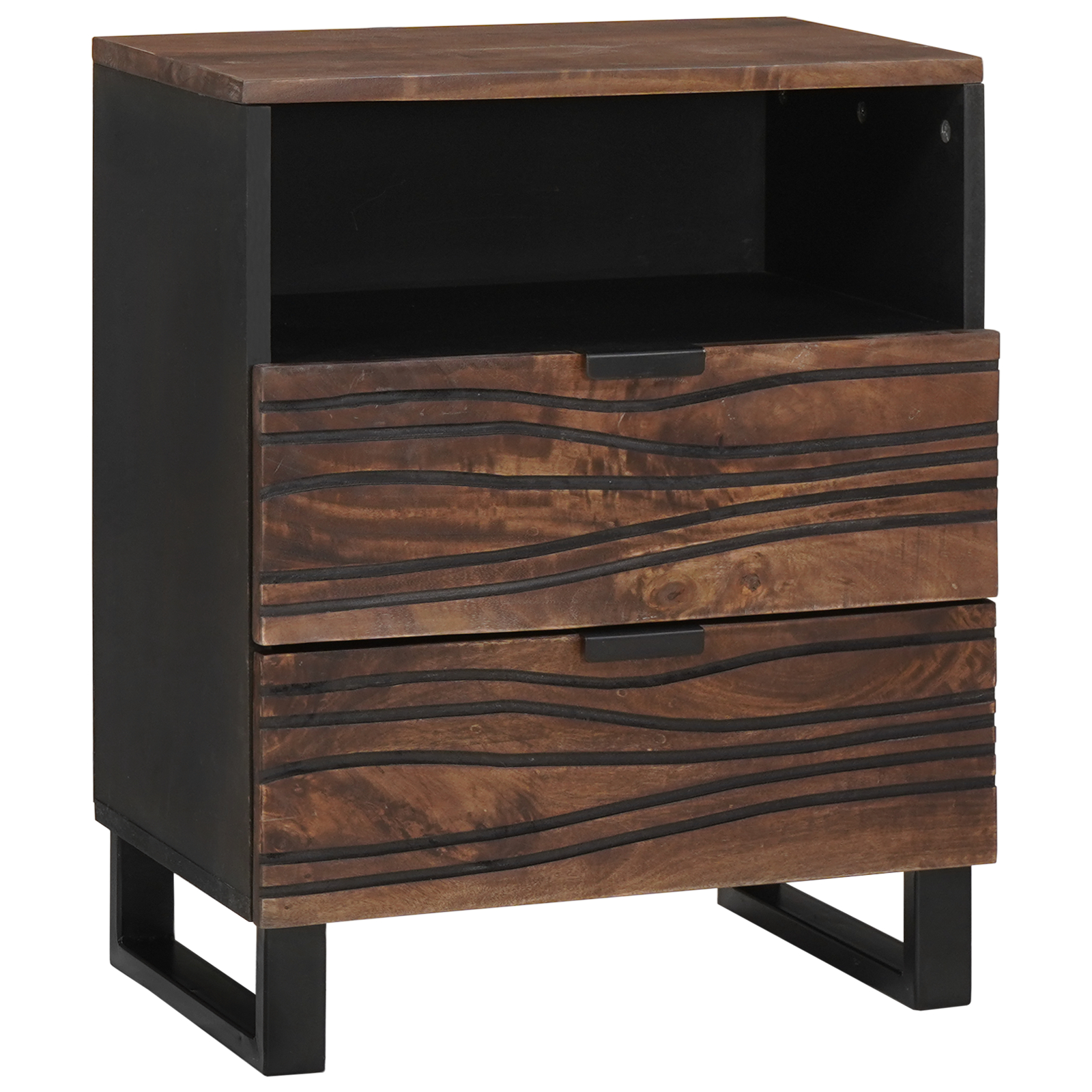 Nachttisch 50x33x60 cm Massivholz Mango & MDF