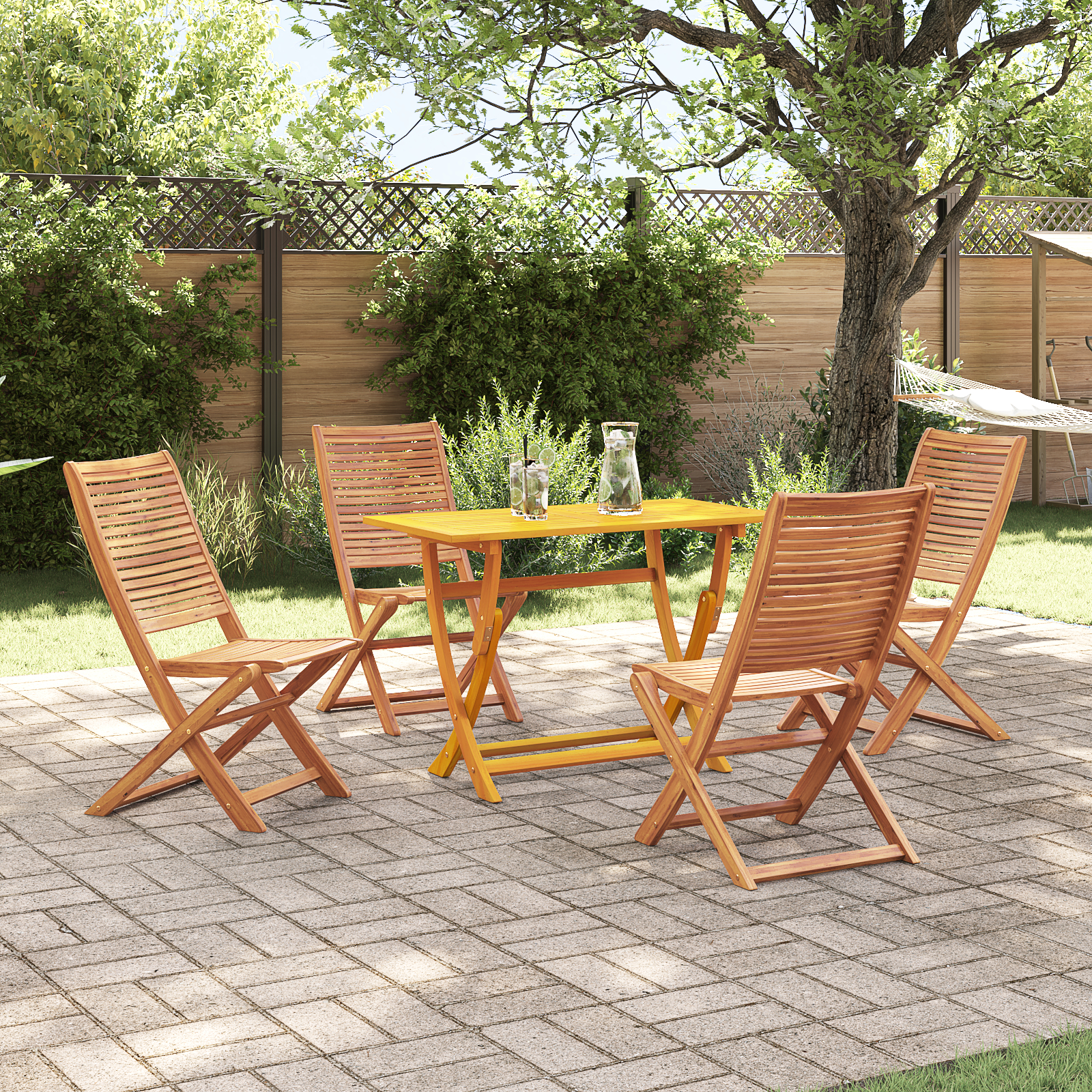 vidaXL 5-teilige Garten-Essgruppe aus Massivholz Akazie