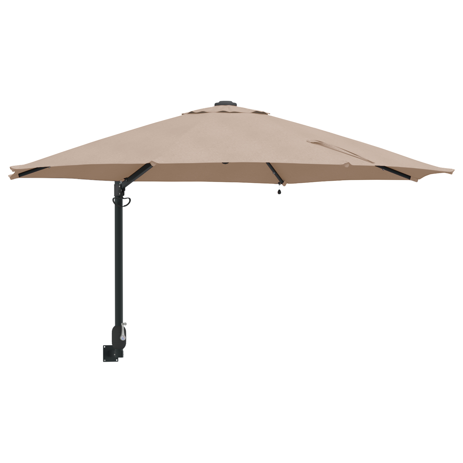 Thumbnail - vidaXL Wandmontierter Gartenschirm mit LED Taupe 248 cm