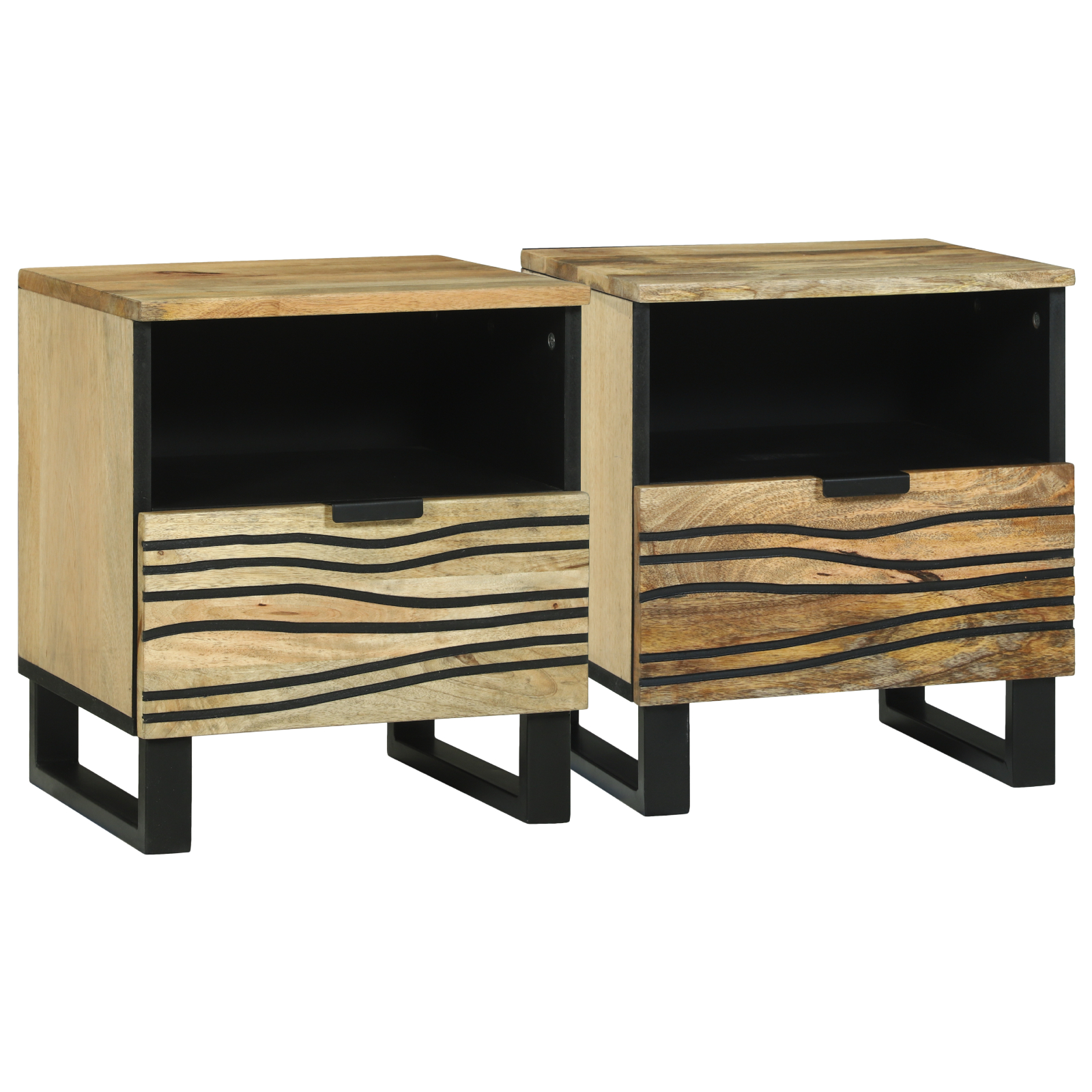 Mese - Noptiere 2 pcs 40x33x46 cm Lemn solid de mango