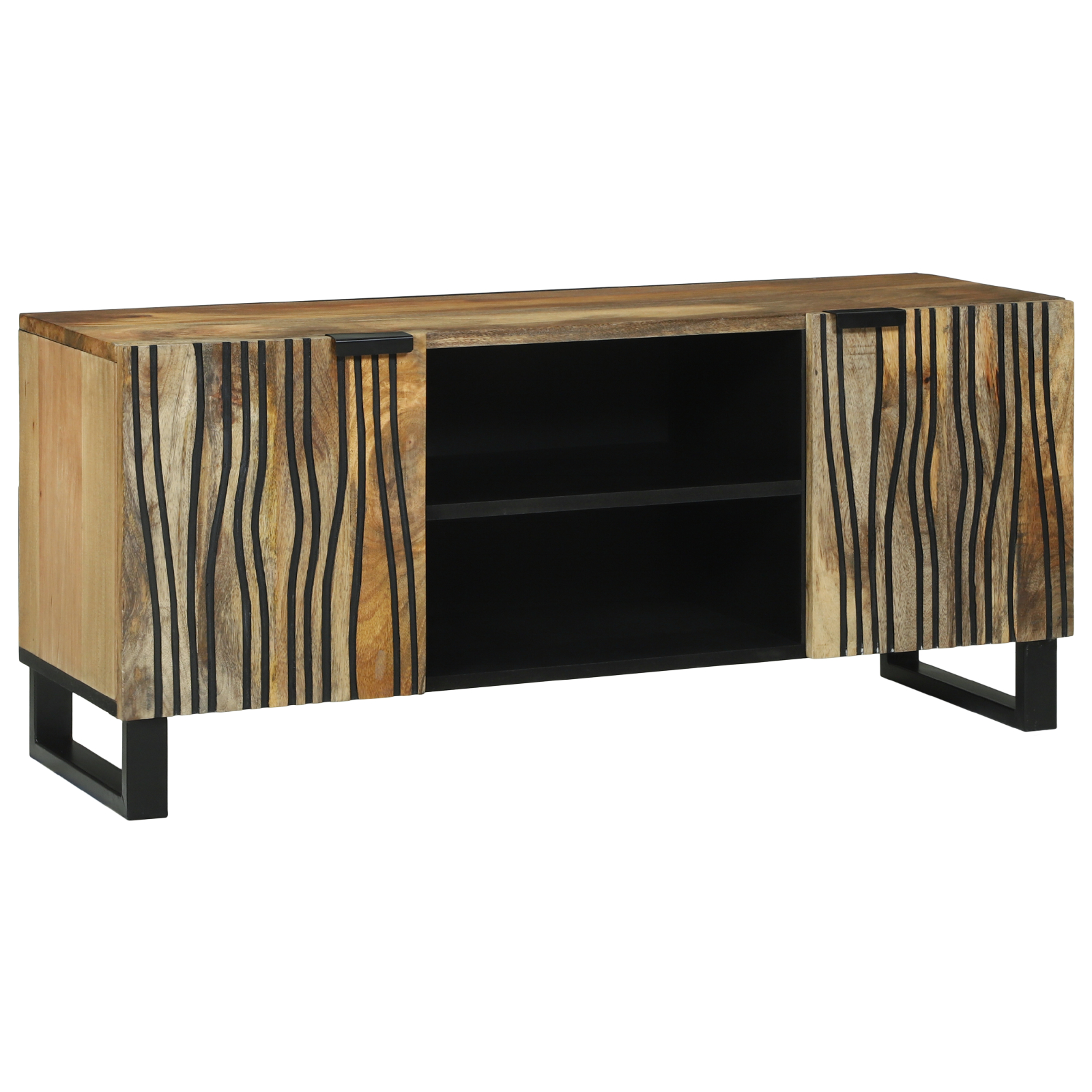 Suport TV & Masă TV - Cabinet TV 105x33.5x46 cm Lemn Masiv de Mango și Lemn Îngenunchiat