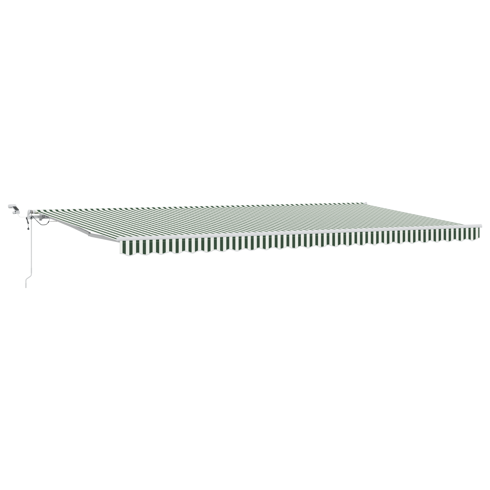 vidaXL Avtomatska retraktibilna tenda z LED zeleno in belo 600x300 cm, vidaXL Fabrika za zamenjavo tende za okvir 6x3 m zelena in bela - Image 2