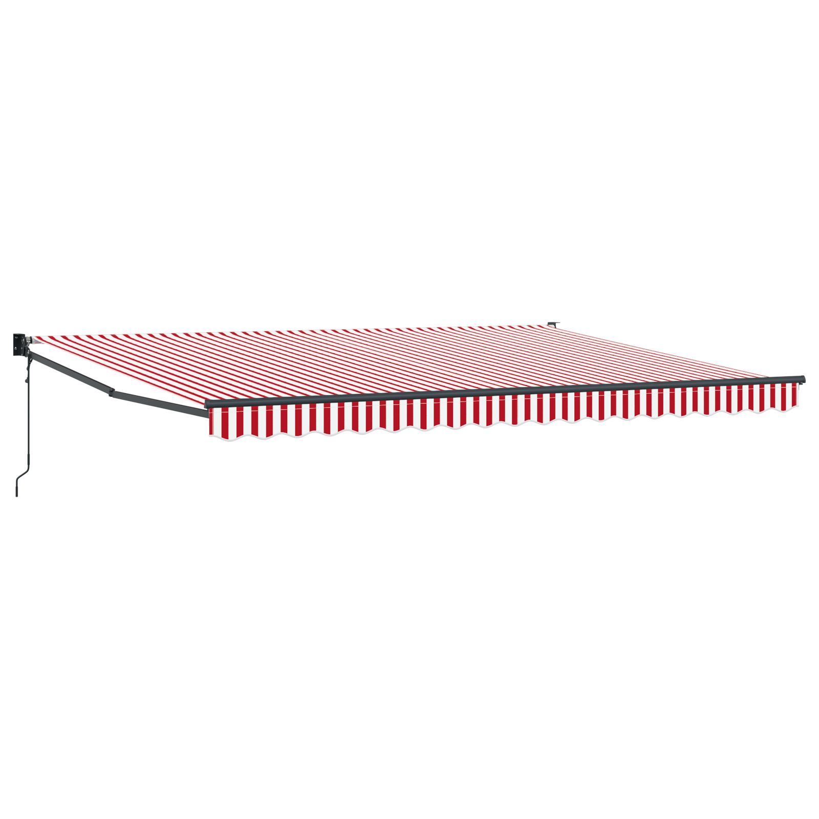 vidaXL Marchiză retractabilă automată cu dungi roșii și albe 450x300 cm