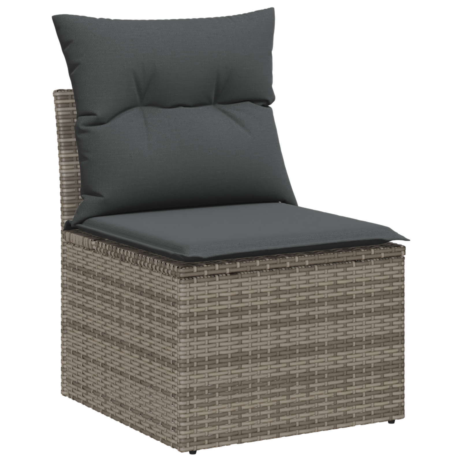 vidaXL 12-delna vrtnarska sofa set z blazinami siva poli ratan akacija, vidaXL 3-delna vrtnarska jedilna garnitura z blazinami siva poli ratan akacija - Image 5