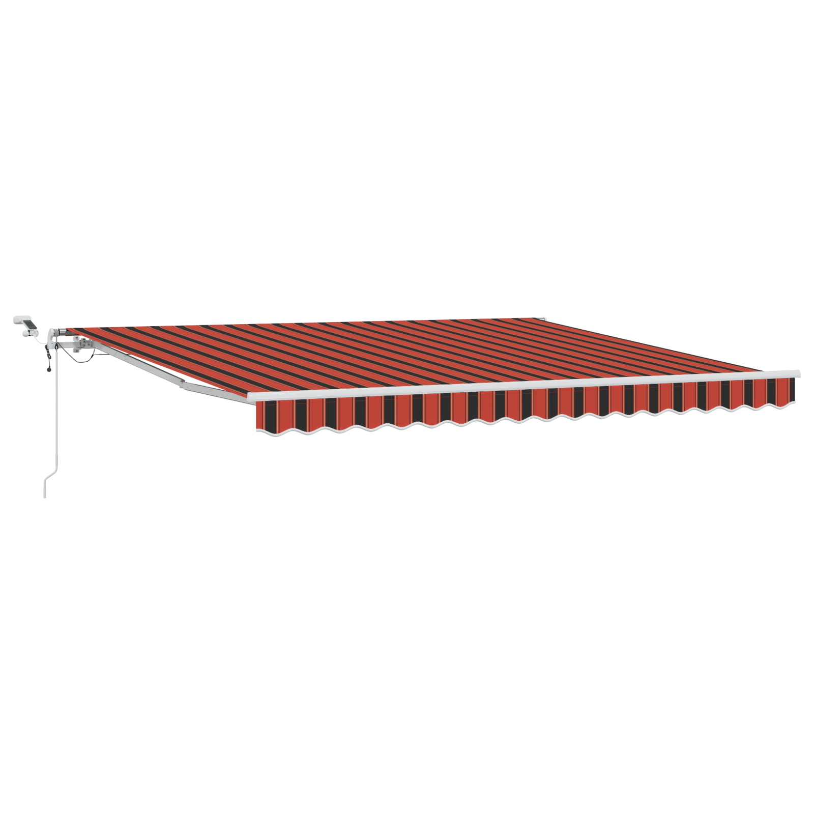vidaXL Marchiză retractabilă automată cu LED Portocalie și Maro 400x350 cm