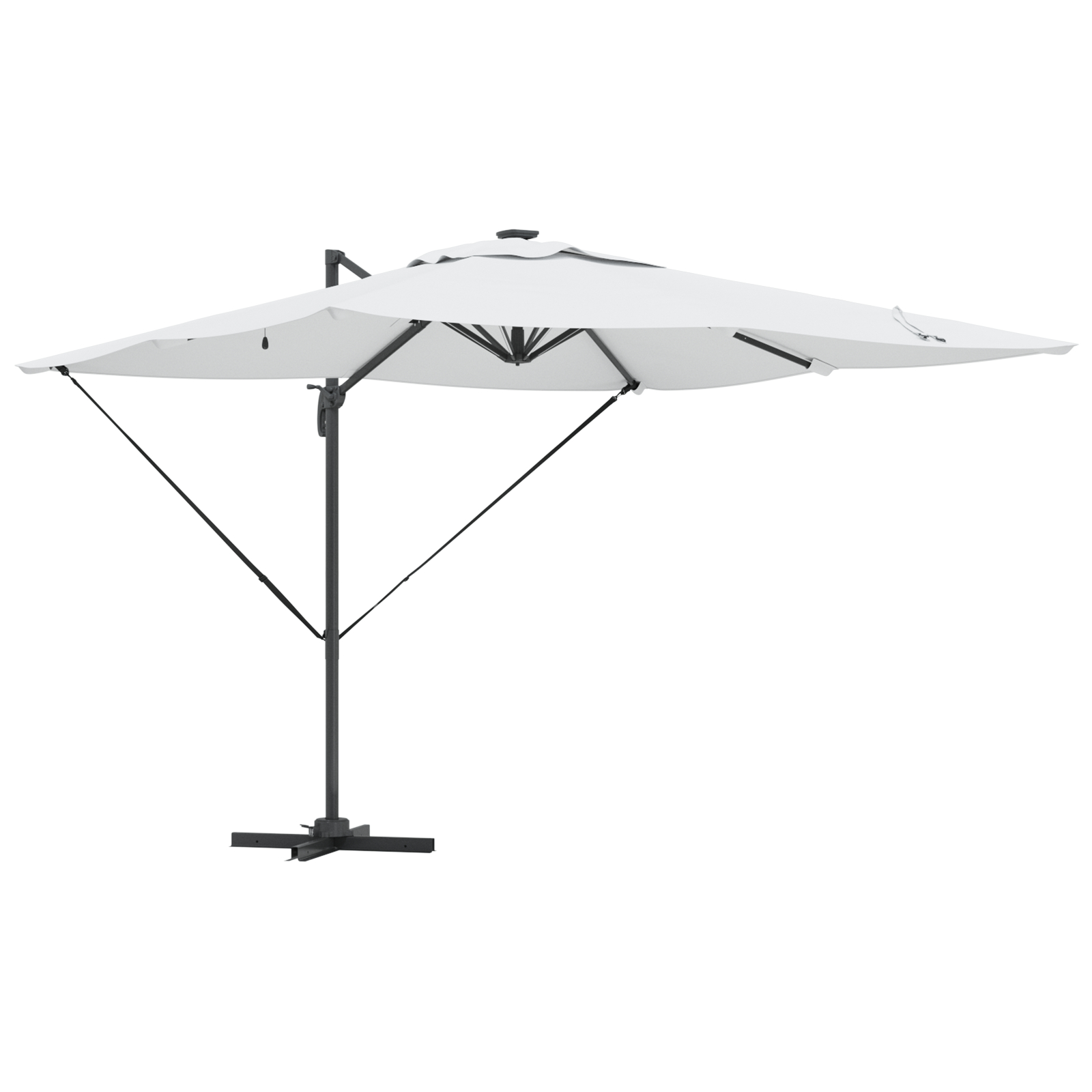 vidaXL Umbrelă Cantilever Roma cu LED-uri Nisip 286x285x270 cm Aluminiu