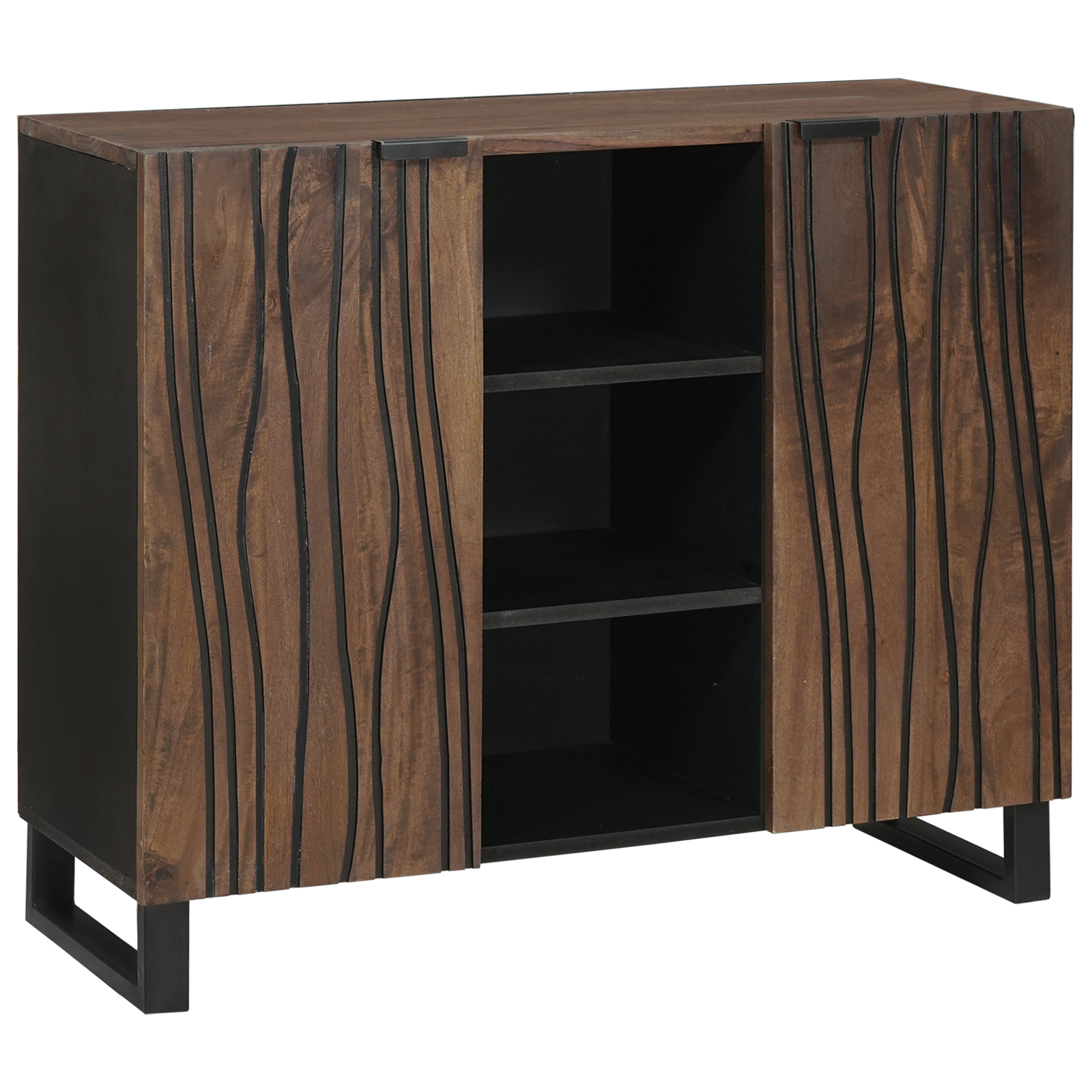 Dulapuri & rafturi pentru stocare media - Sideboard 90x33.5x75 cm din lemn masiv de mango